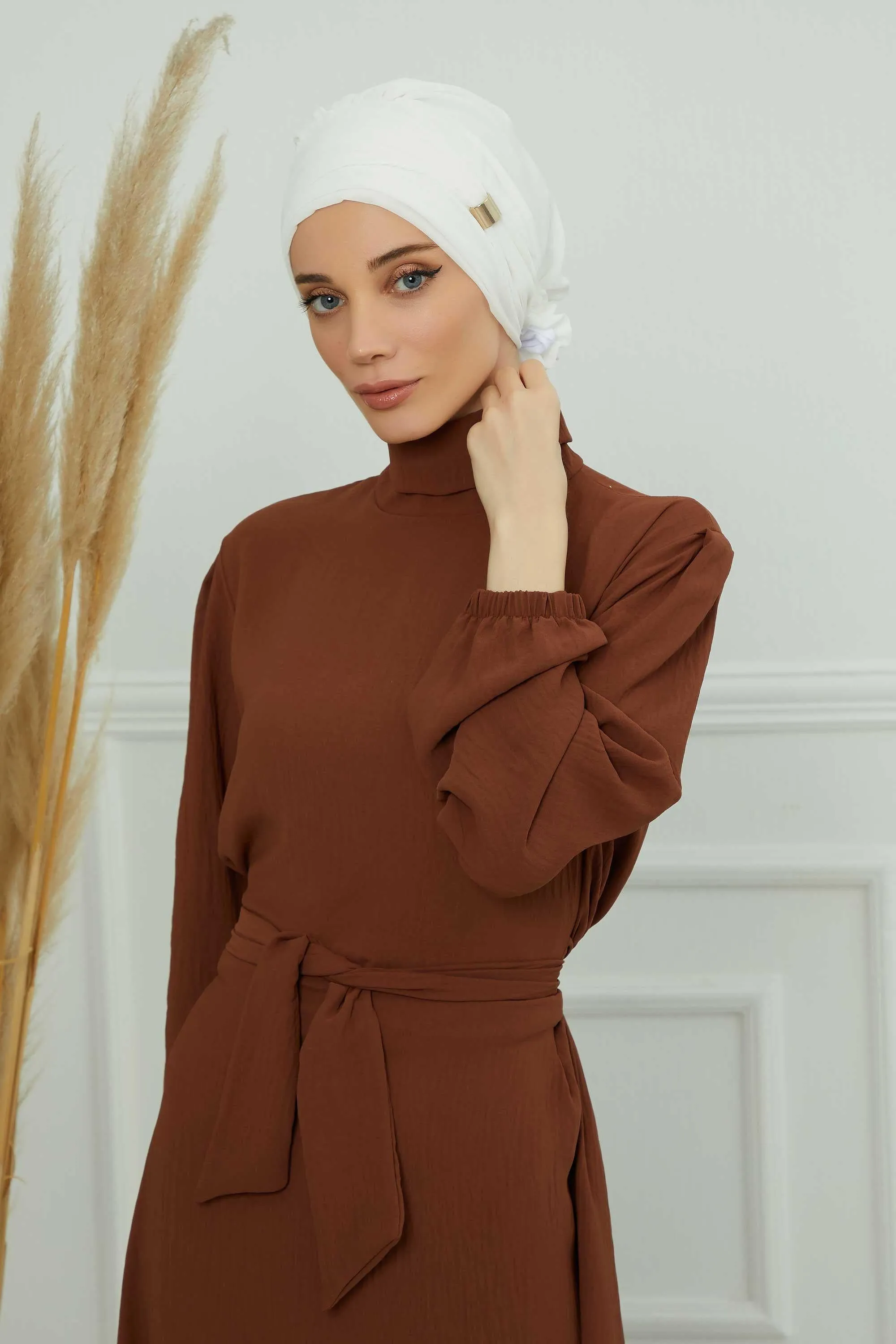 Instant Turban Chiffon Scarf Head Turbans with Unique Accessories For Women Headwear Stylish Elegant Design,HT-95S