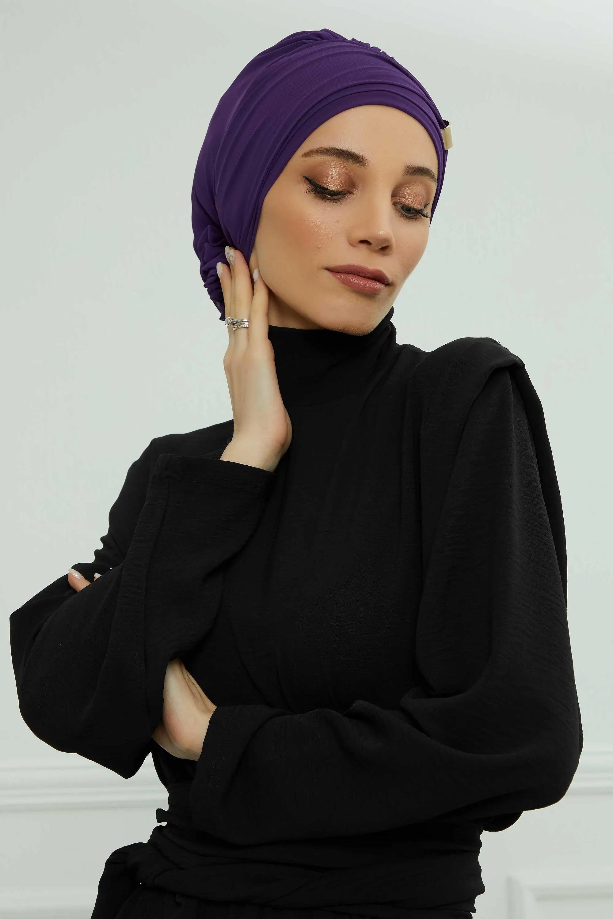 Instant Turban Chiffon Scarf Head Turbans with Unique Accessories For Women Headwear Stylish Elegant Design,HT-95S