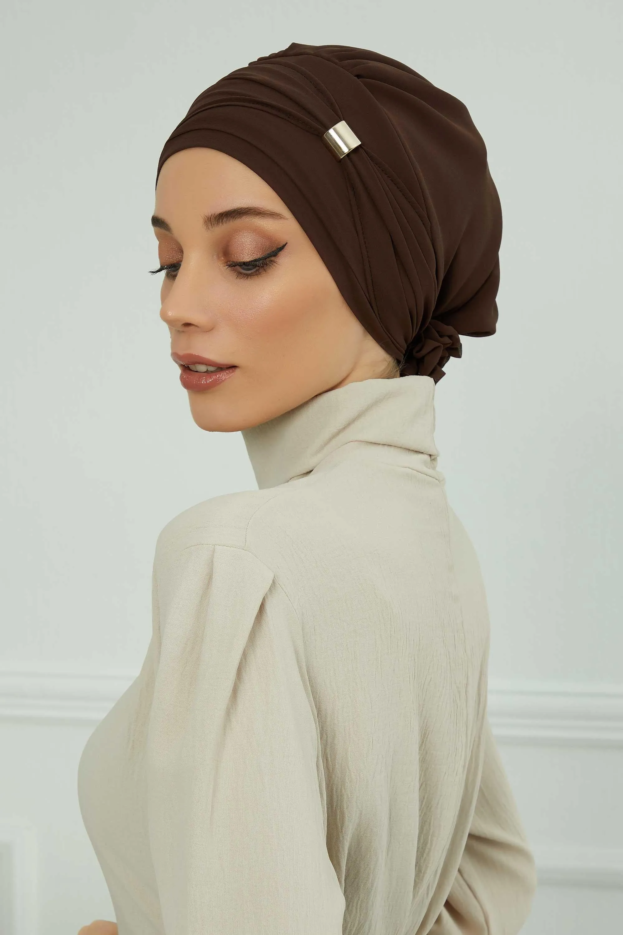Instant Turban Chiffon Scarf Head Turbans with Unique Accessories For Women Headwear Stylish Elegant Design,HT-95S