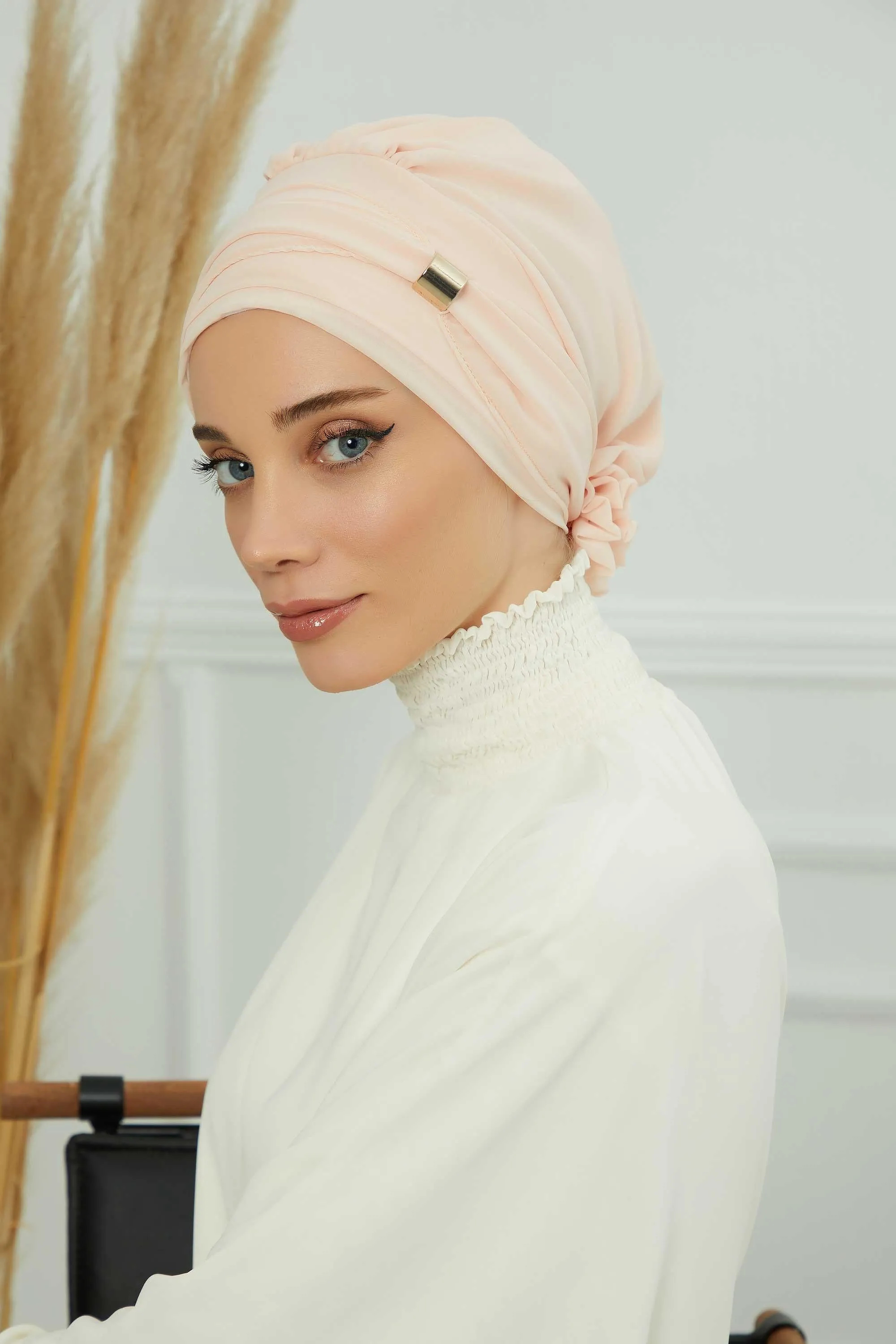Instant Turban Chiffon Scarf Head Turbans with Unique Accessories For Women Headwear Stylish Elegant Design,HT-95S