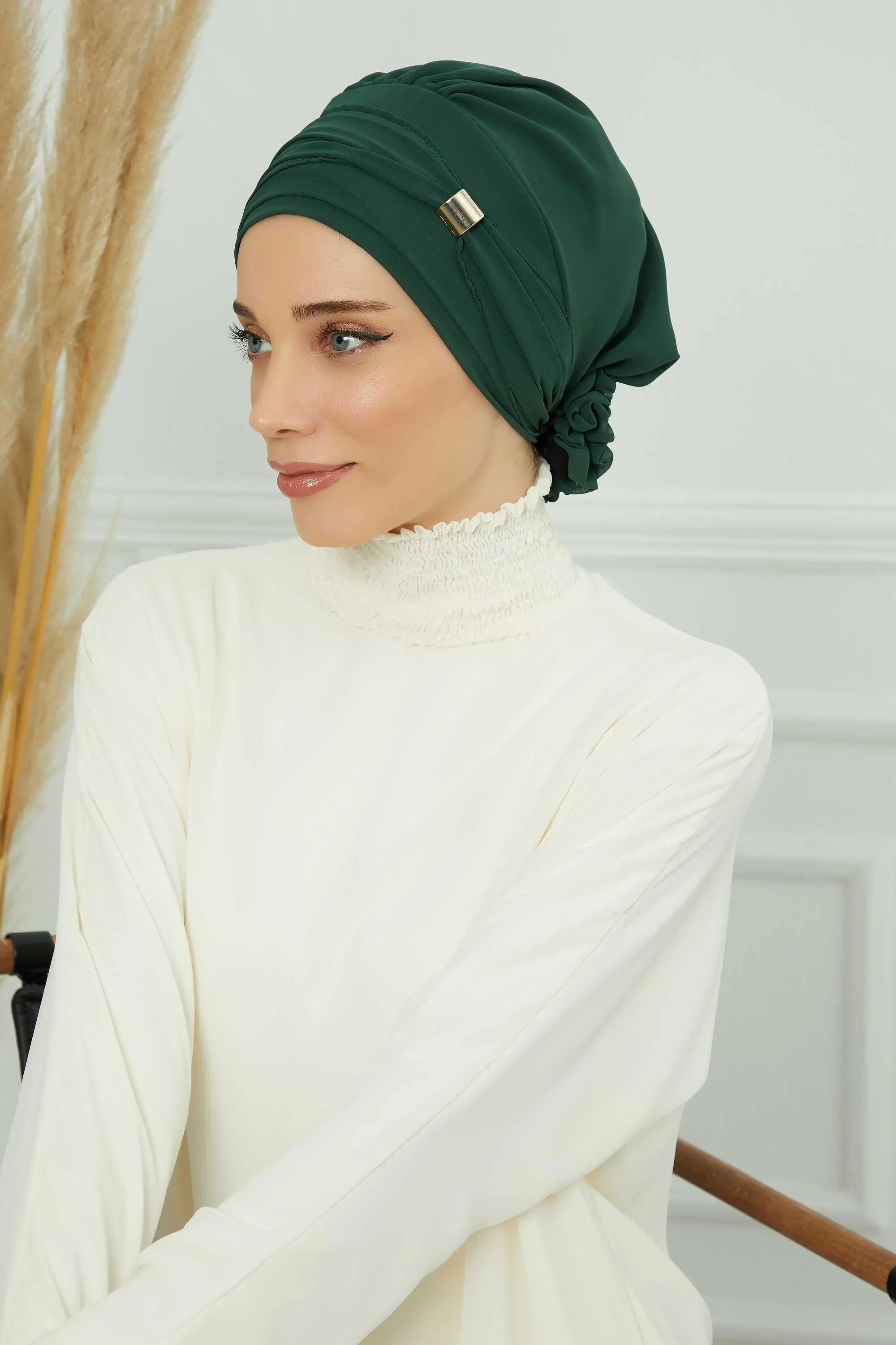 Instant Turban Chiffon Scarf Head Turbans with Unique Accessories For Women Headwear Stylish Elegant Design,HT-95S