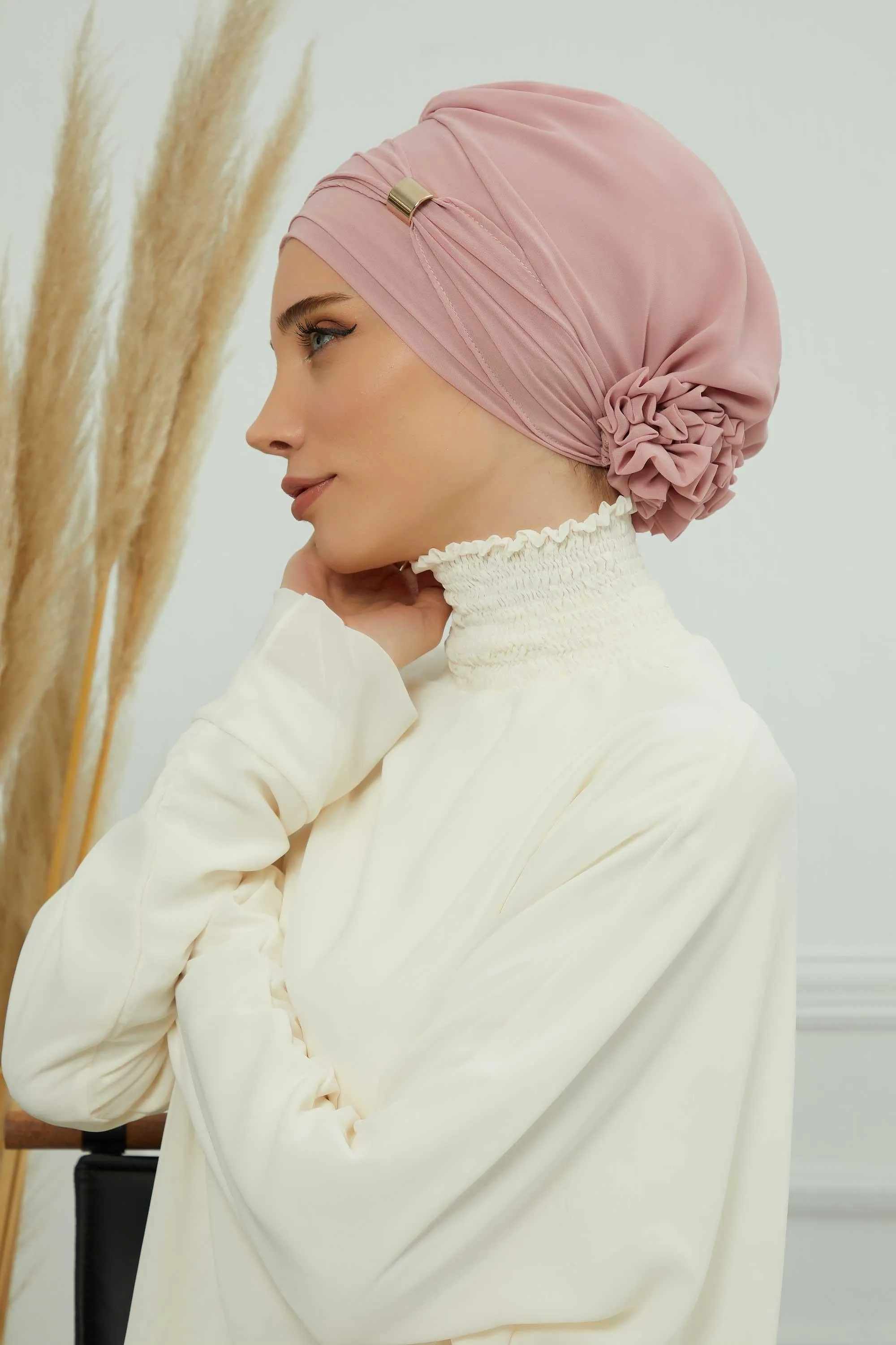 Instant Turban Chiffon Scarf Head Turbans with Unique Accessories For Women Headwear Stylish Elegant Design,HT-95S