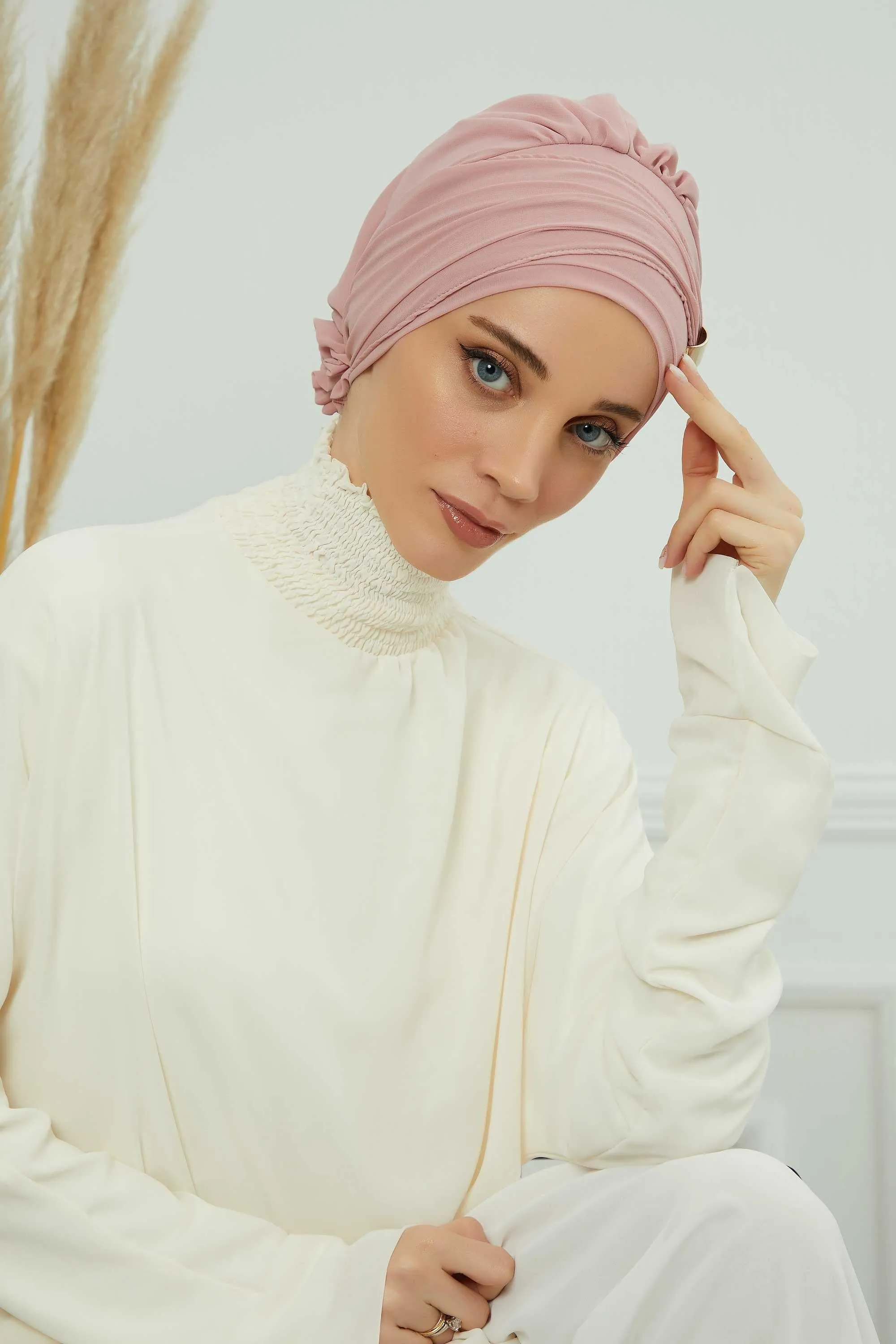 Instant Turban Chiffon Scarf Head Turbans with Unique Accessories For Women Headwear Stylish Elegant Design,HT-95S