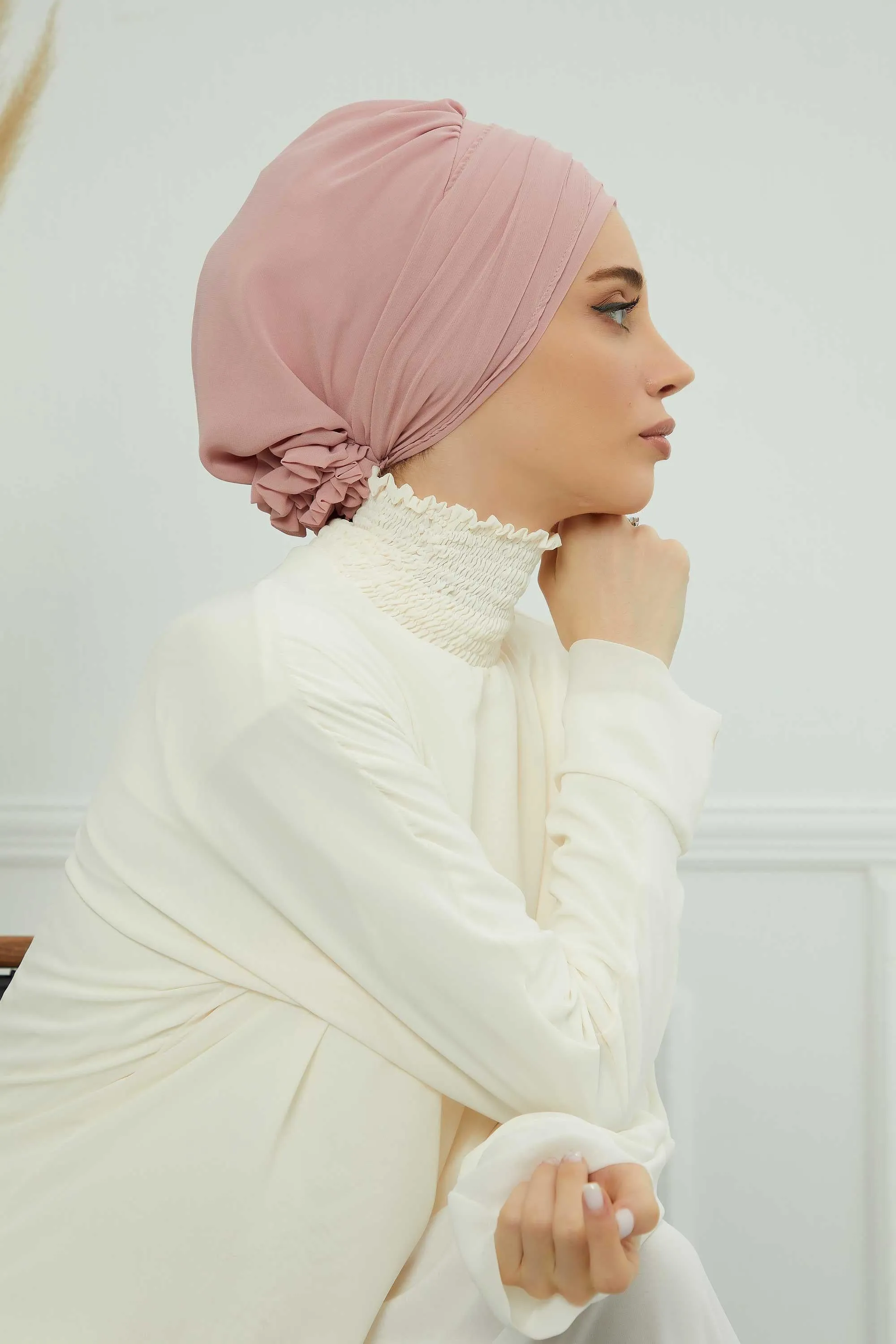Instant Turban Chiffon Scarf Head Turbans with Unique Accessories For Women Headwear Stylish Elegant Design,HT-95S