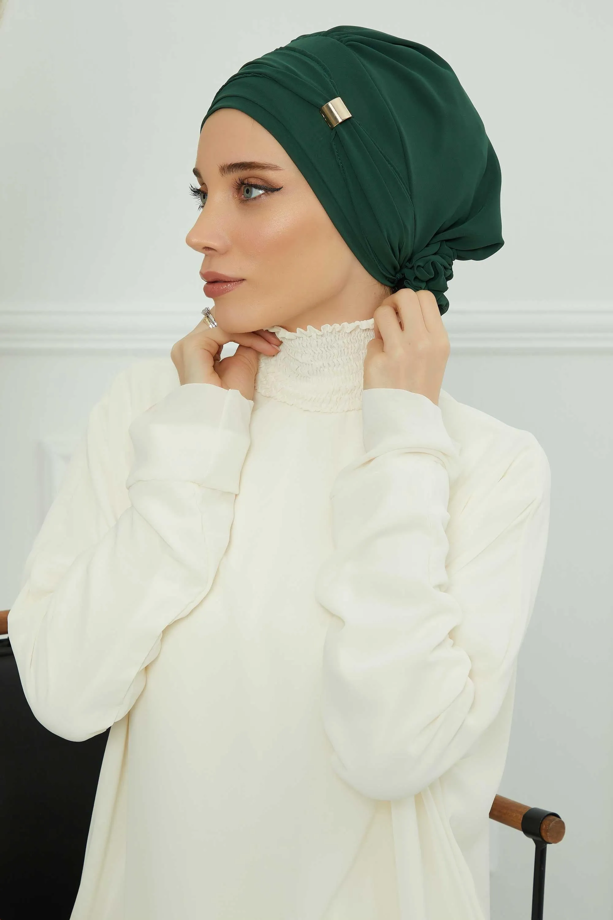 Instant Turban Chiffon Scarf Head Turbans with Unique Accessories For Women Headwear Stylish Elegant Design,HT-95S