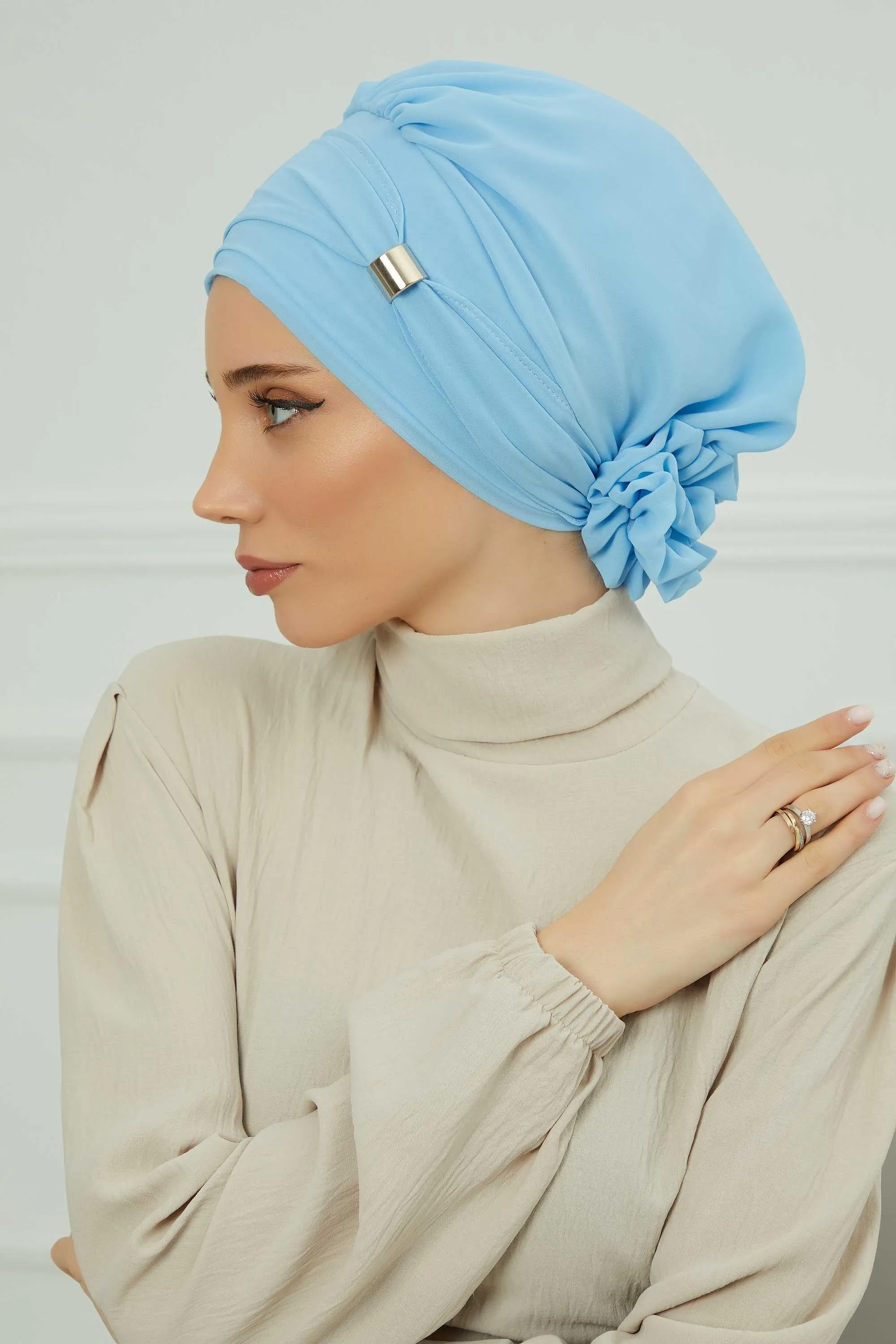 Instant Turban Chiffon Scarf Head Turbans with Unique Accessories For Women Headwear Stylish Elegant Design,HT-95S