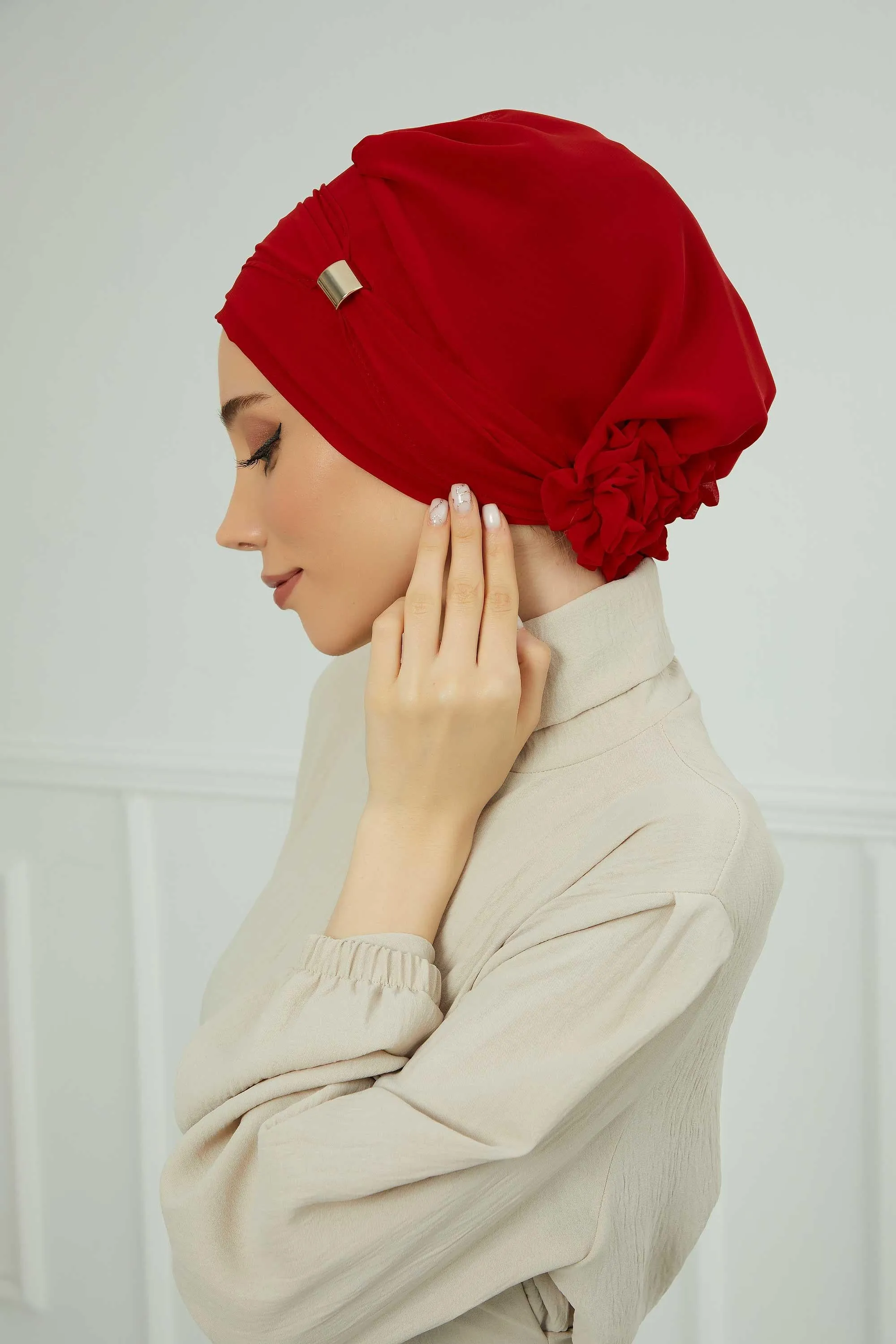 Instant Turban Chiffon Scarf Head Turbans with Unique Accessories For Women Headwear Stylish Elegant Design,HT-95S