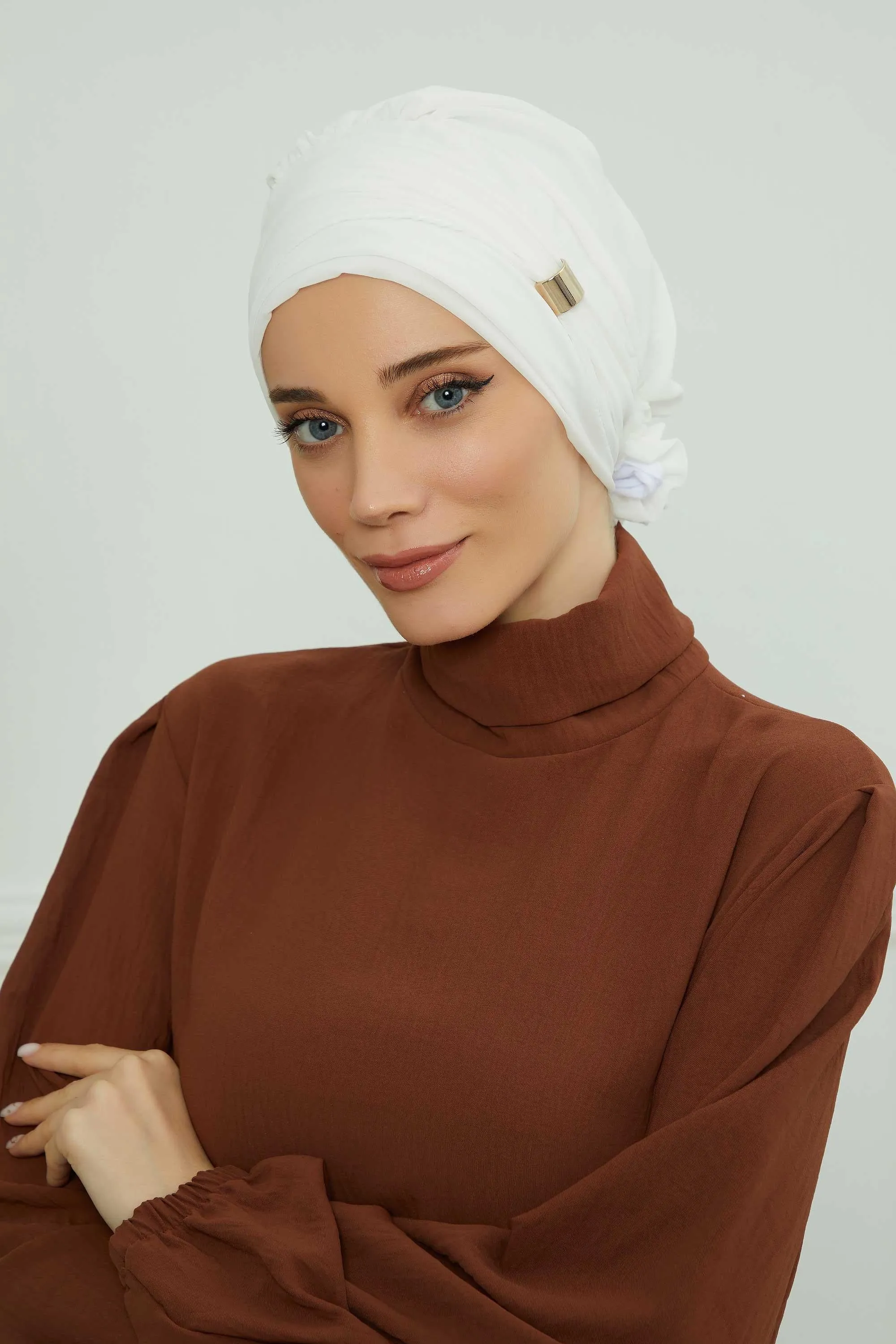 Instant Turban Chiffon Scarf Head Turbans with Unique Accessories For Women Headwear Stylish Elegant Design,HT-95S