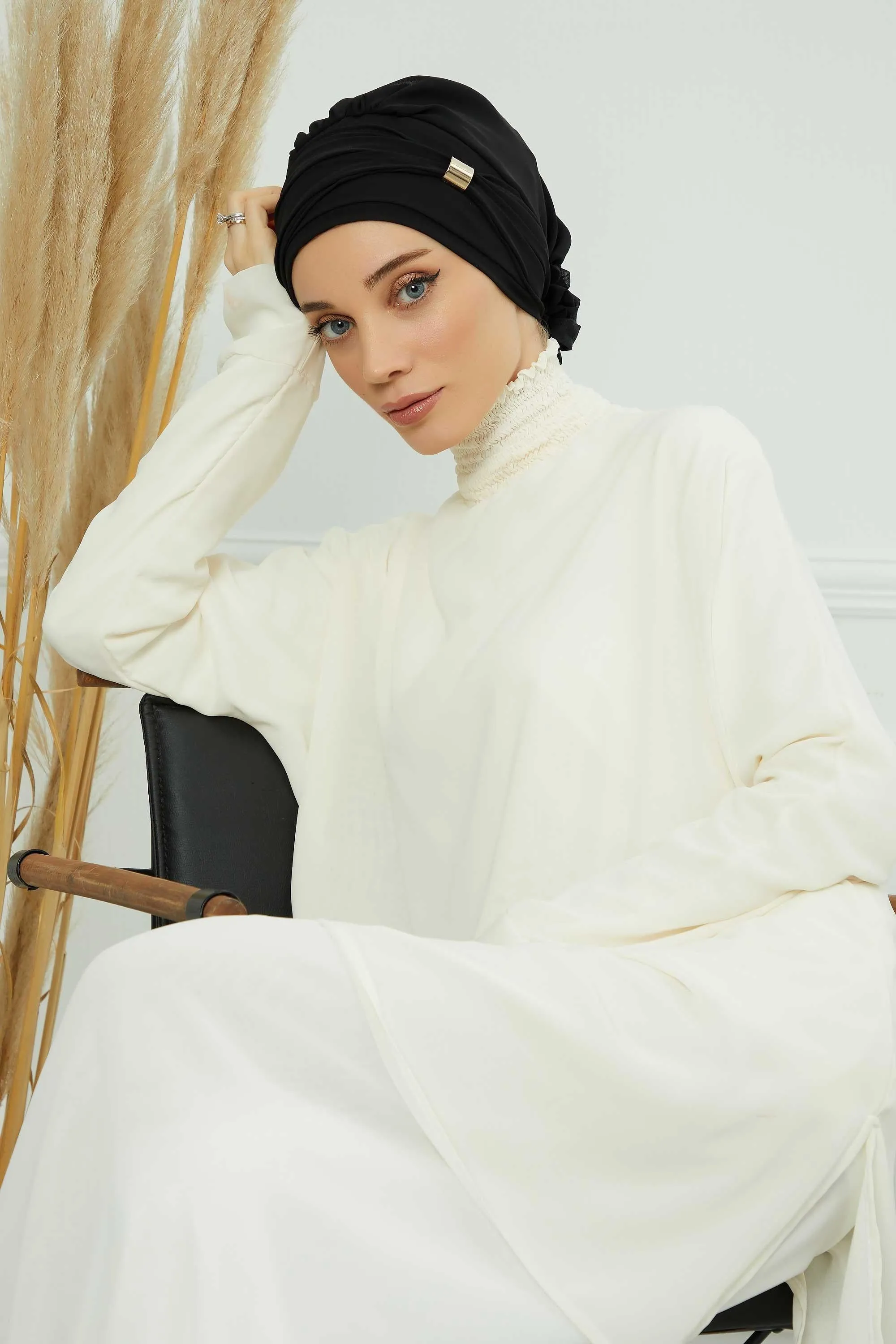Instant Turban Chiffon Scarf Head Turbans with Unique Accessories For Women Headwear Stylish Elegant Design,HT-95S