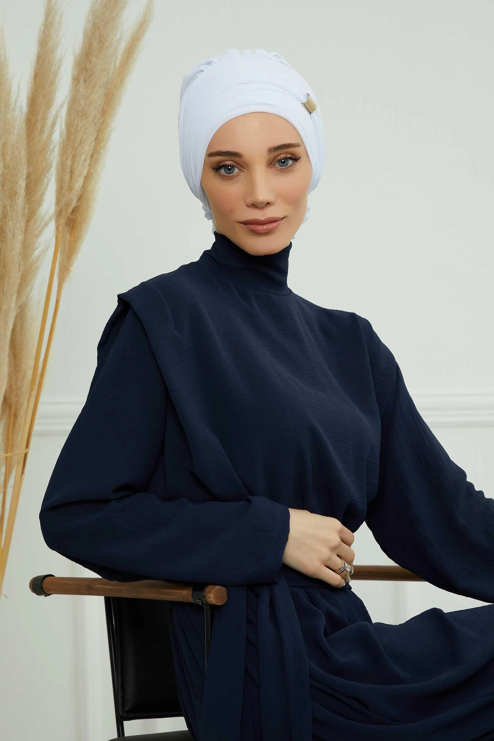 Instant Turban Chiffon Scarf Head Turbans with Unique Accessories For Women Headwear Stylish Elegant Design,HT-95S