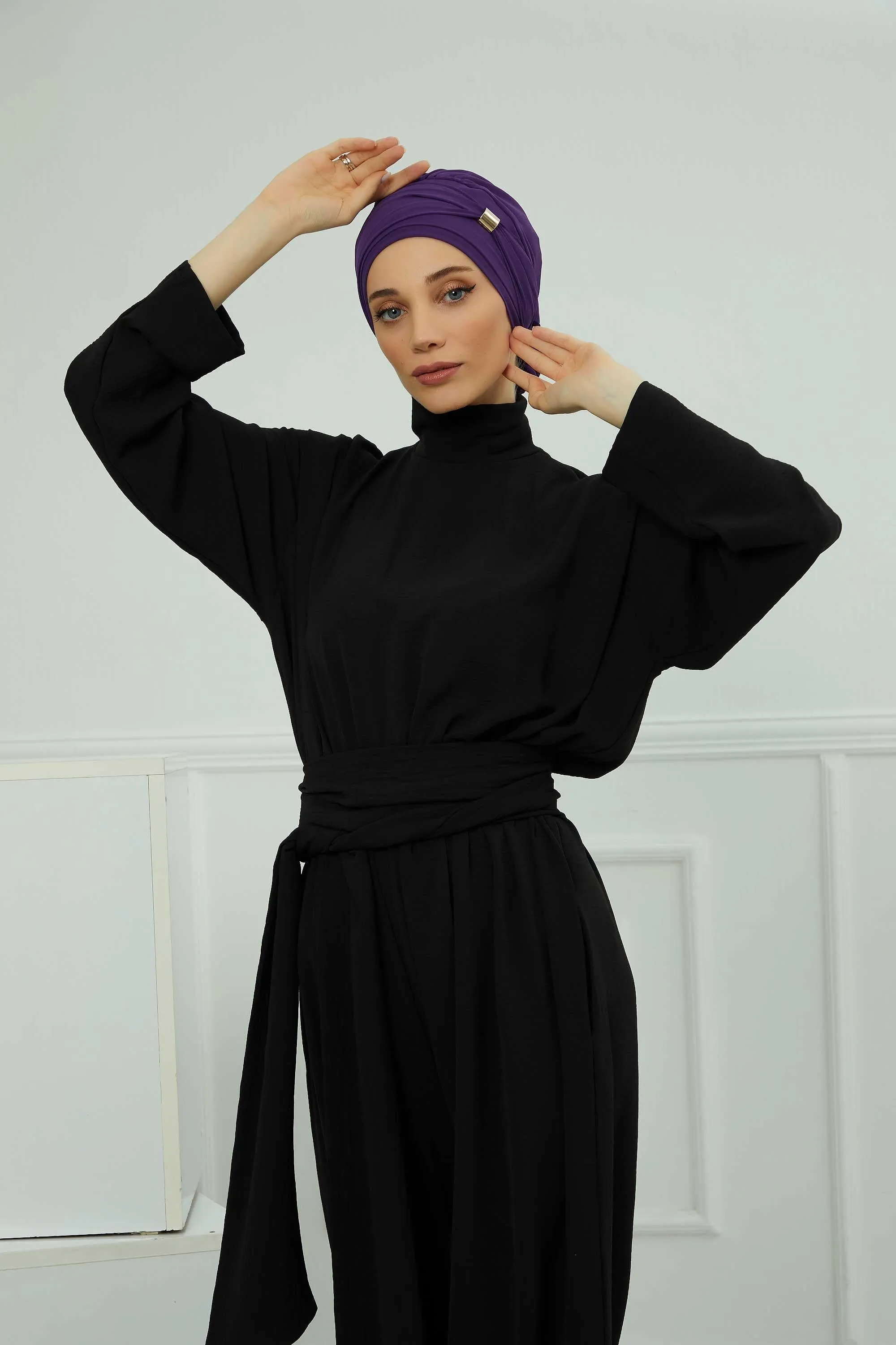 Instant Turban Chiffon Scarf Head Turbans with Unique Accessories For Women Headwear Stylish Elegant Design,HT-95S