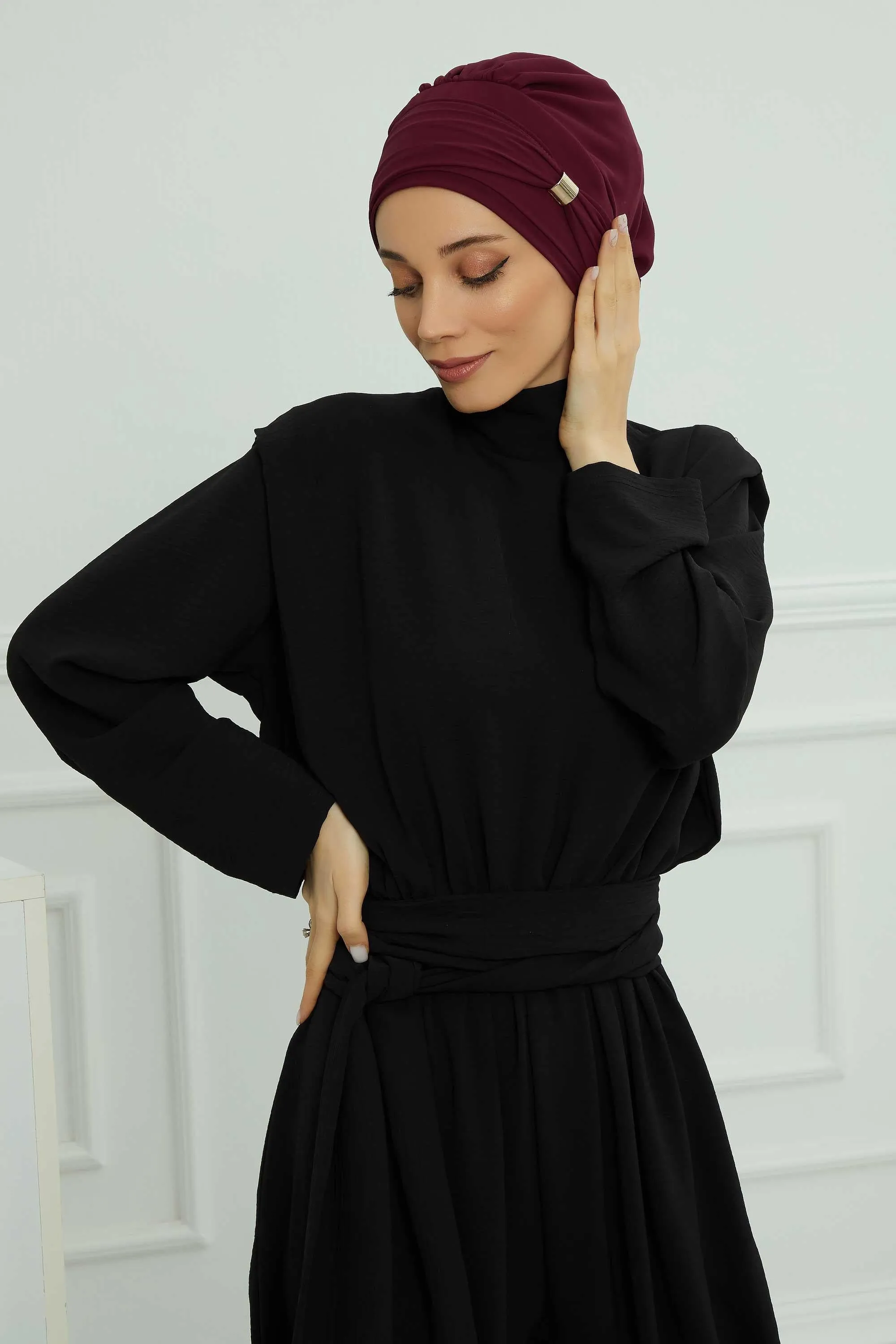 Instant Turban Chiffon Scarf Head Turbans with Unique Accessories For Women Headwear Stylish Elegant Design,HT-95S