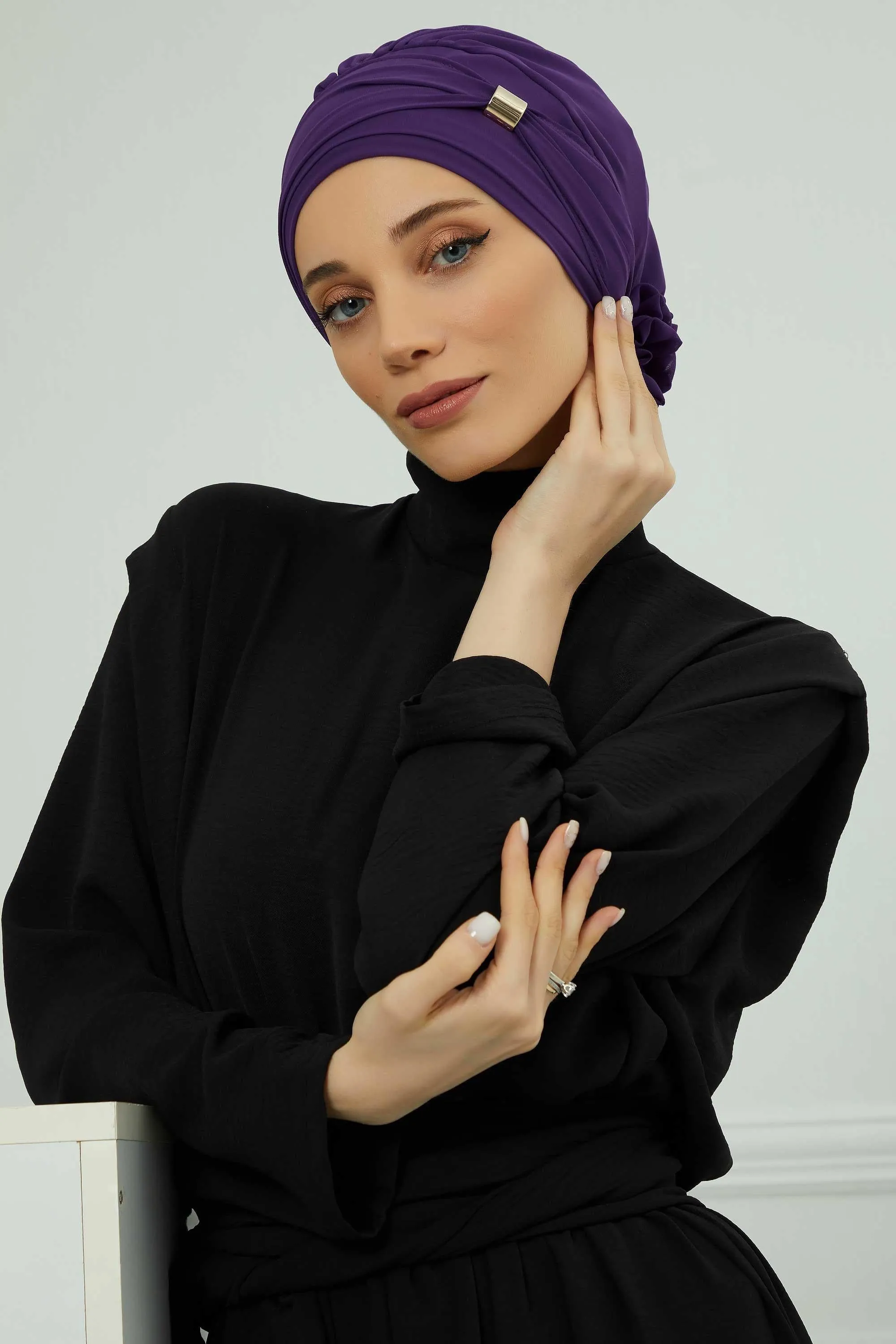 Instant Turban Chiffon Scarf Head Turbans with Unique Accessories For Women Headwear Stylish Elegant Design,HT-95S