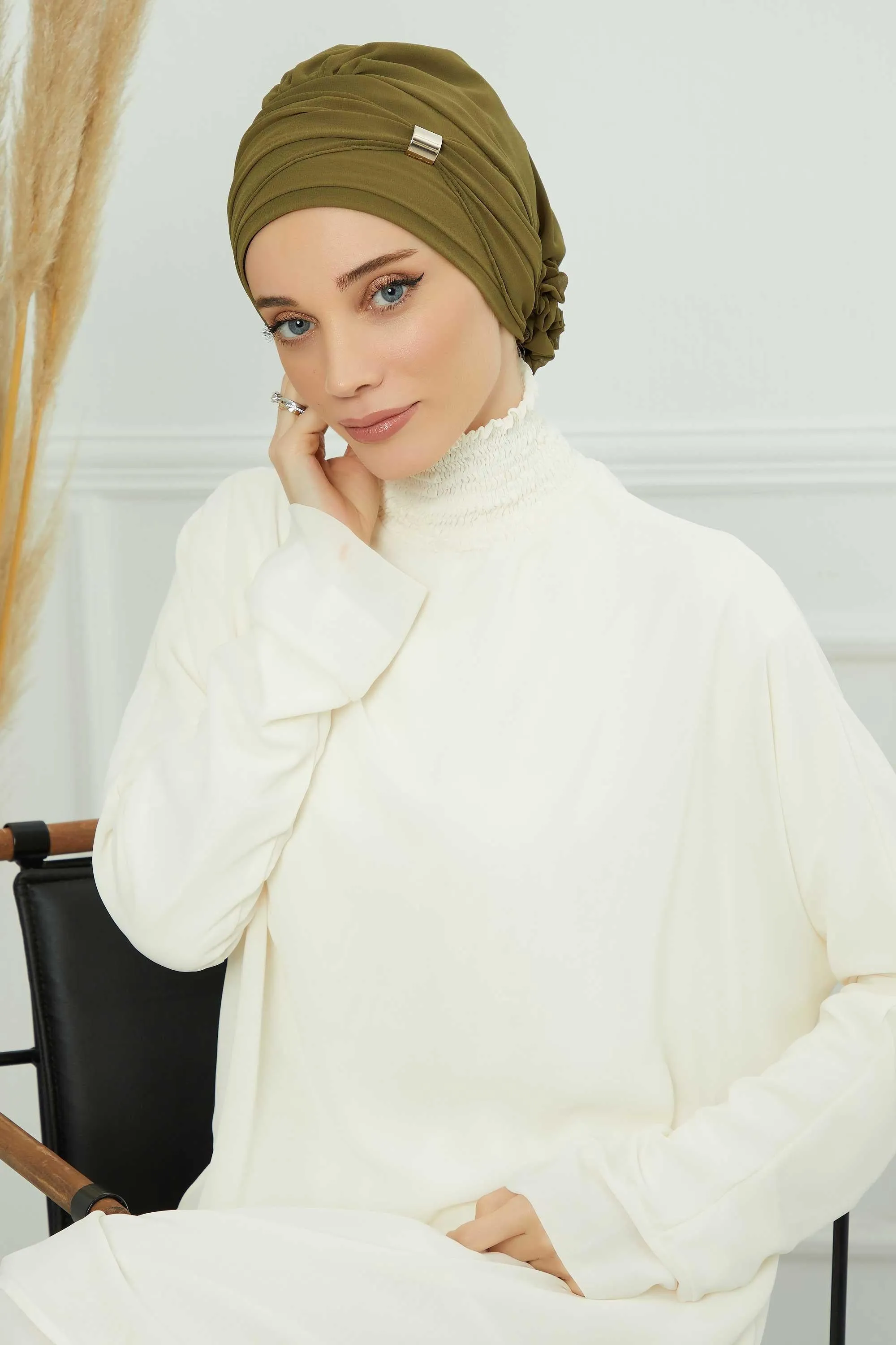 Instant Turban Chiffon Scarf Head Turbans with Unique Accessories For Women Headwear Stylish Elegant Design,HT-95S