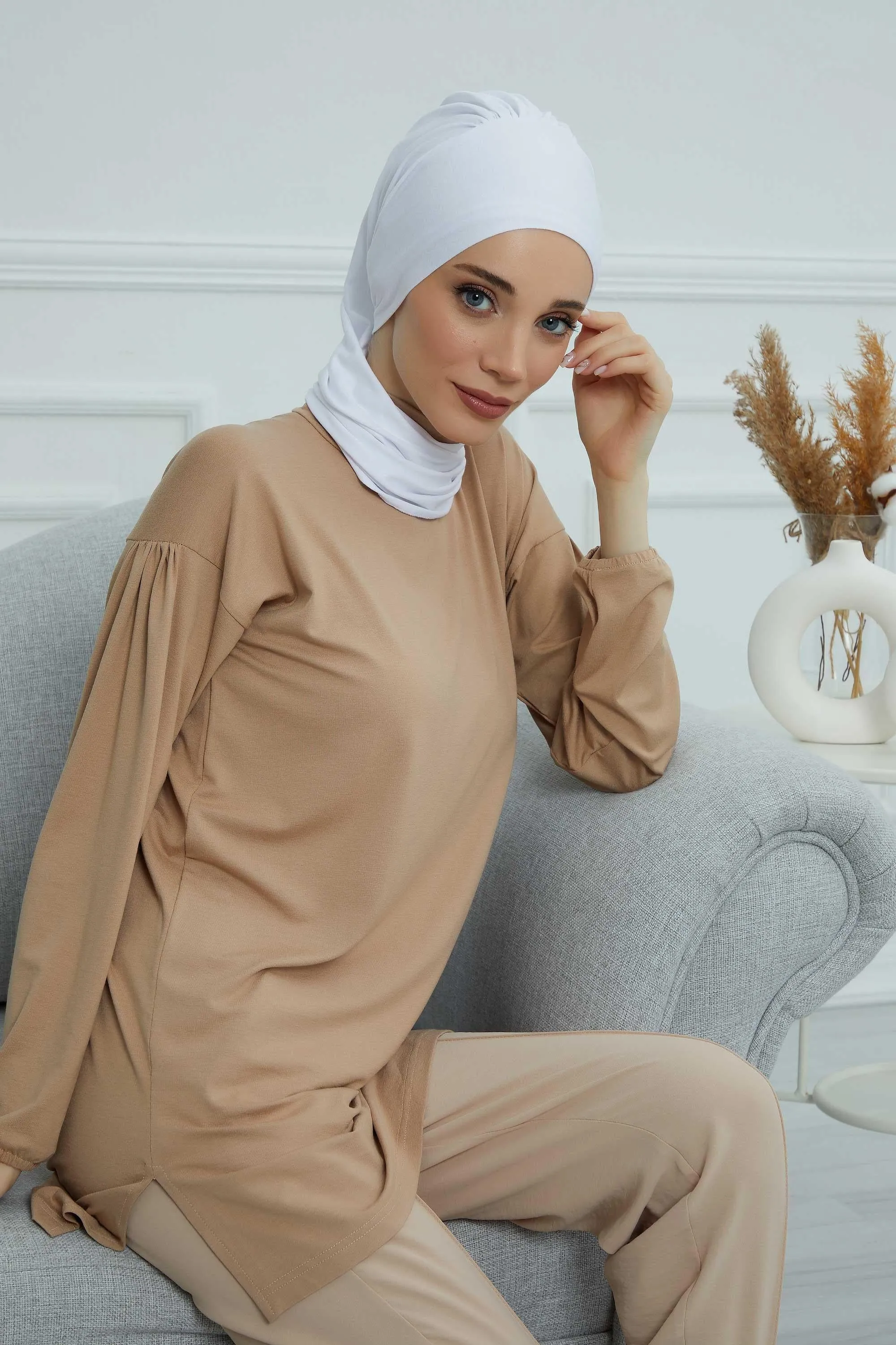 Instant Turban Lightweight Cotton Scarf Head Turbans For Women Headwear Stylish Elegant Design,HT-96