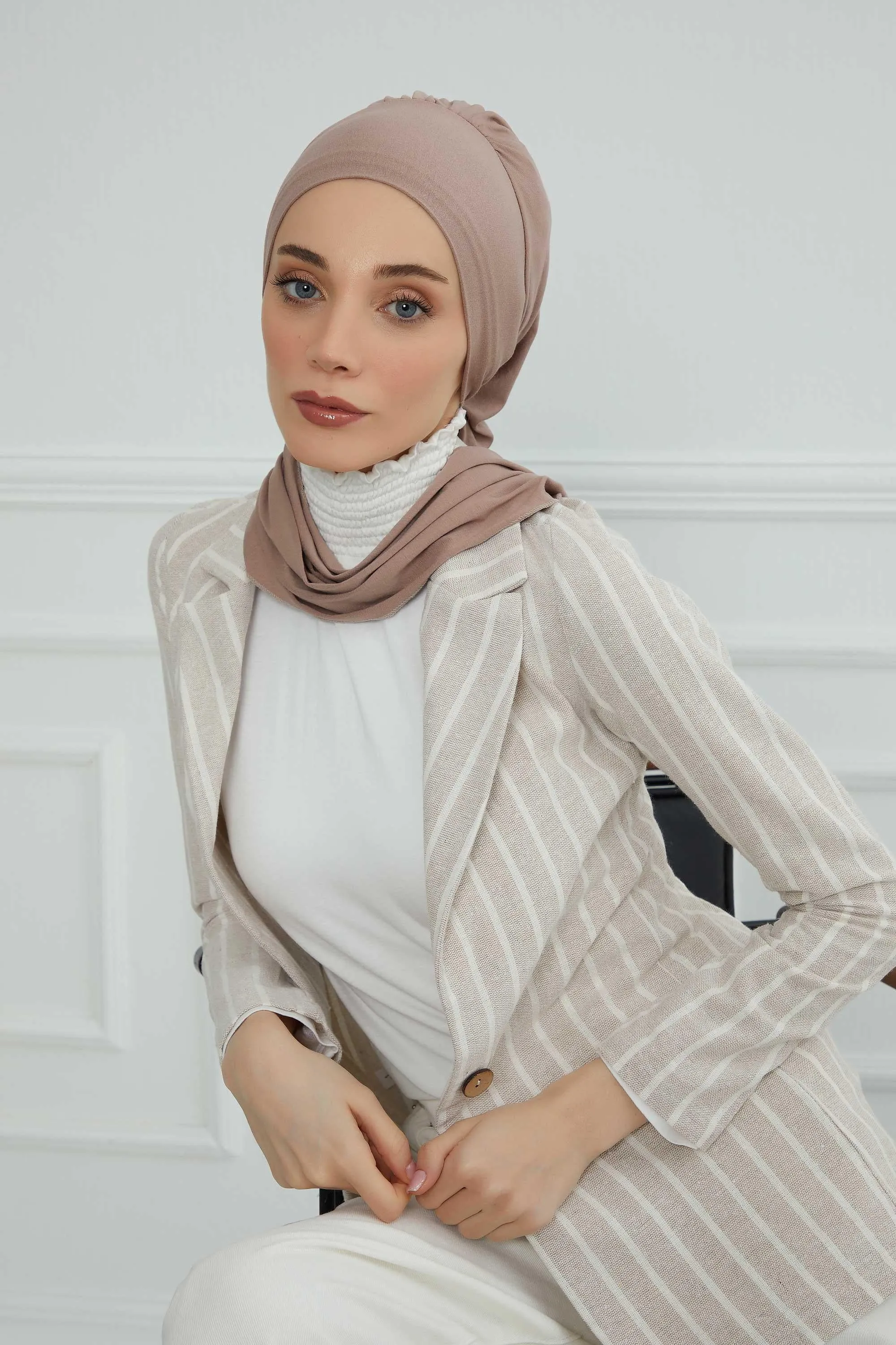 Instant Turban Lightweight Cotton Scarf Head Turbans For Women Headwear Stylish Elegant Design,HT-96