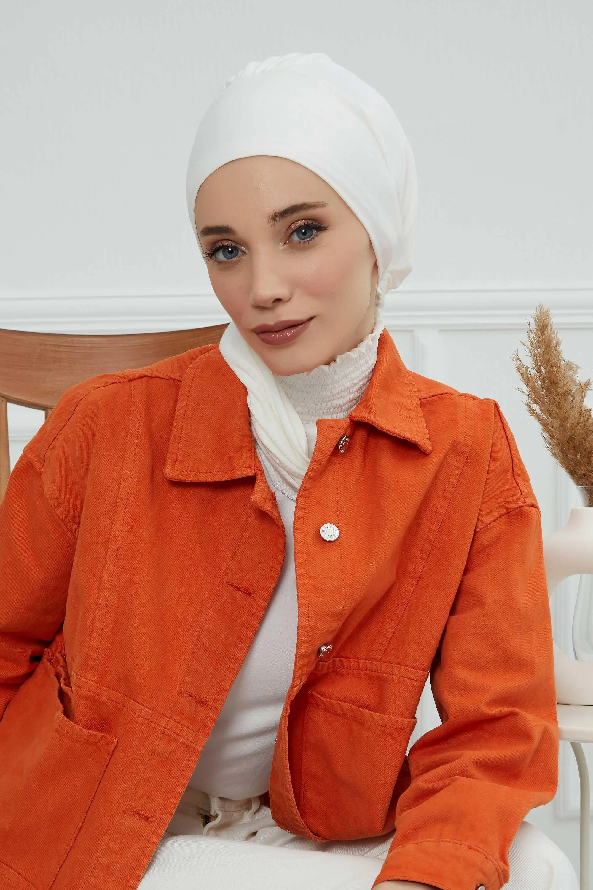 Instant Turban Lightweight Cotton Scarf Head Turbans For Women Headwear Stylish Elegant Design,HT-96