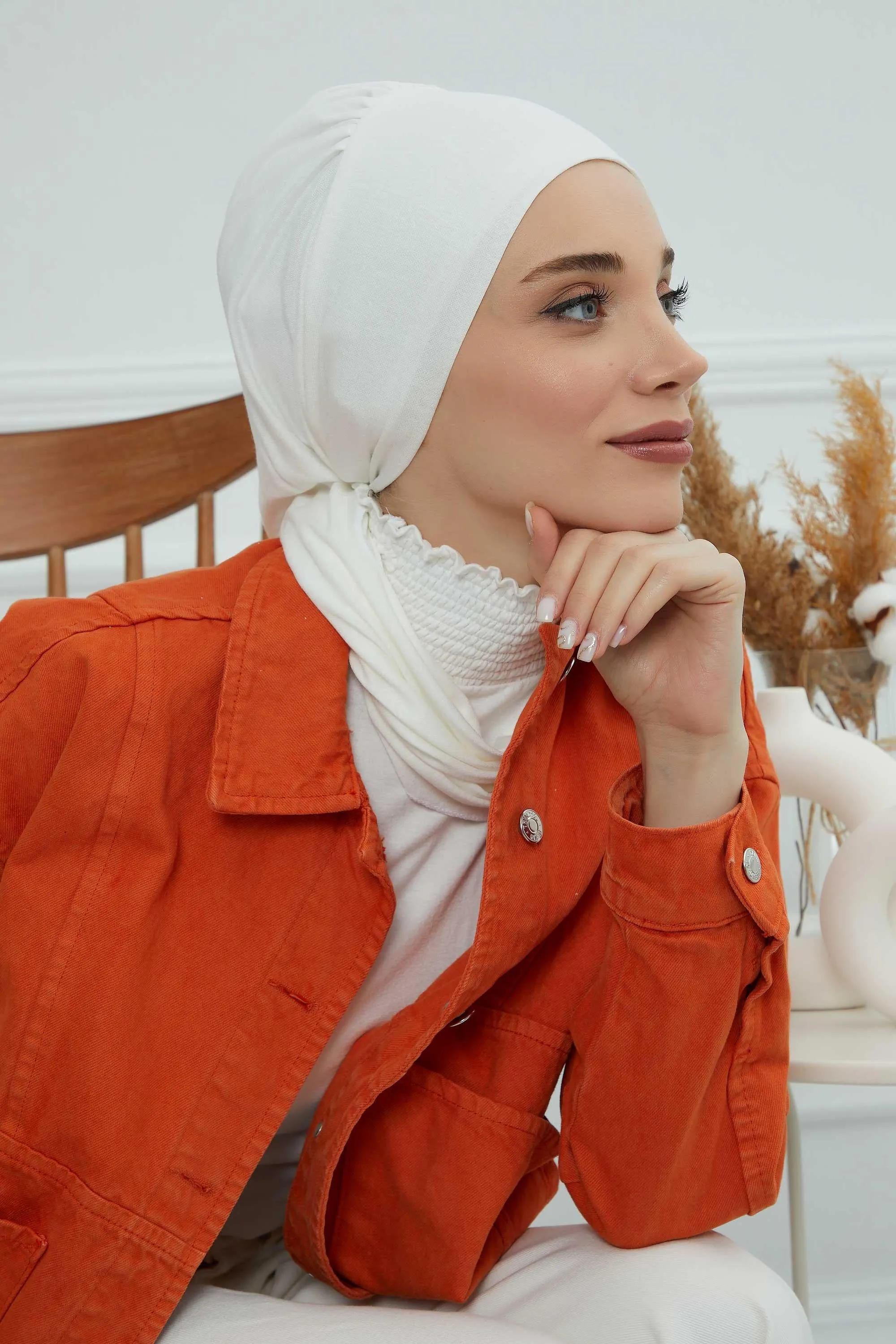 Instant Turban Lightweight Cotton Scarf Head Turbans For Women Headwear Stylish Elegant Design,HT-96