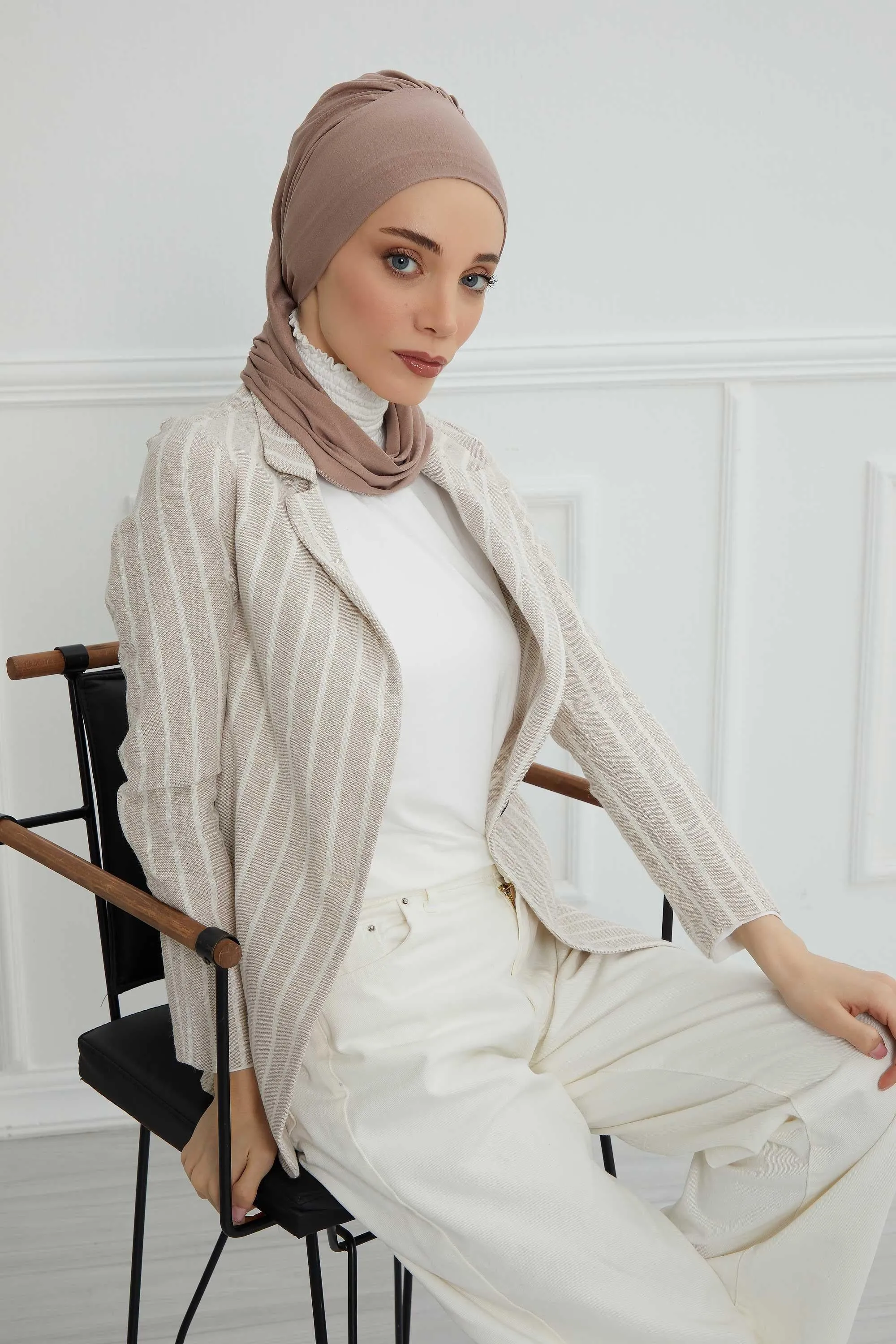 Instant Turban Lightweight Cotton Scarf Head Turbans For Women Headwear Stylish Elegant Design,HT-96