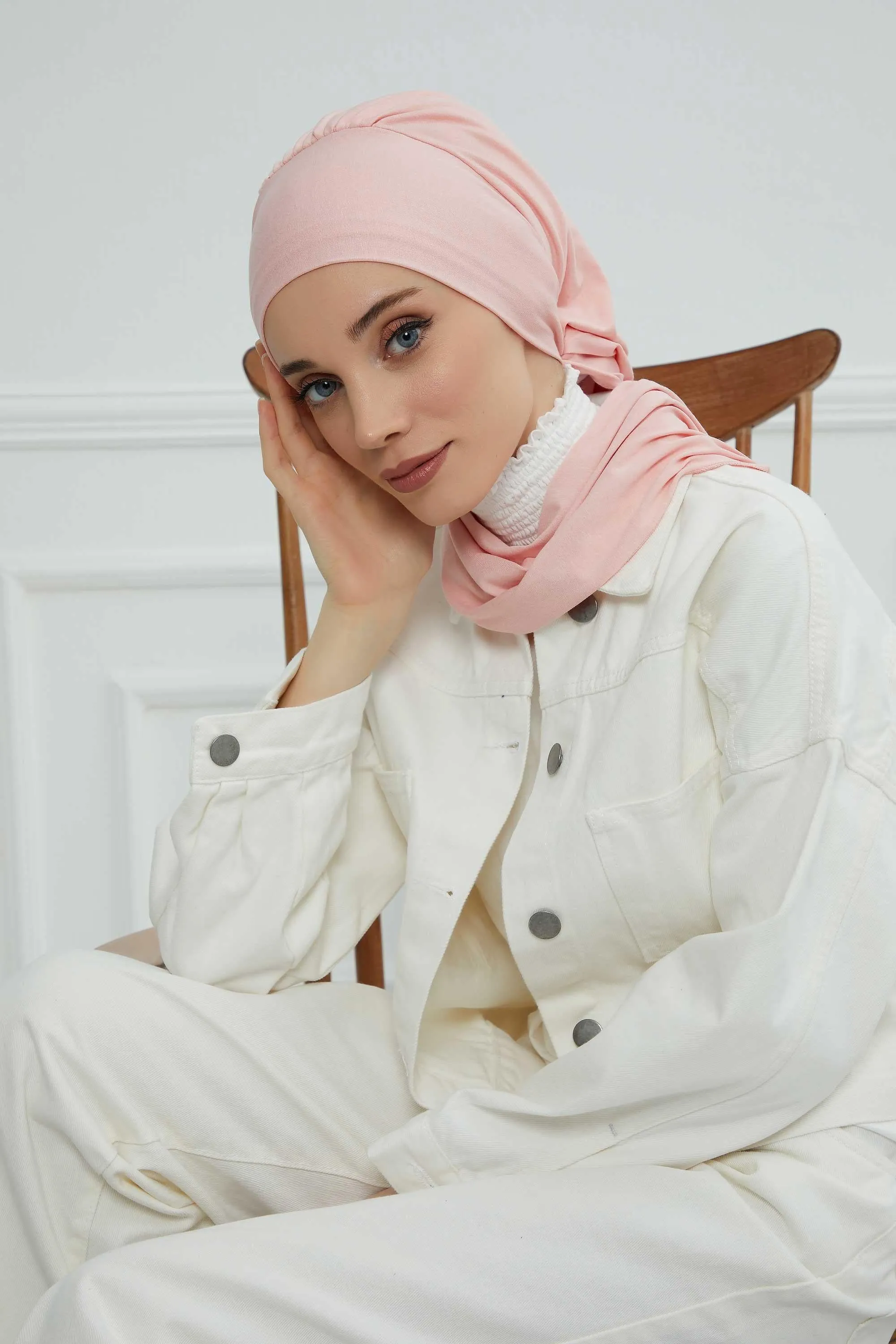 Instant Turban Lightweight Cotton Scarf Head Turbans For Women Headwear Stylish Elegant Design,HT-96