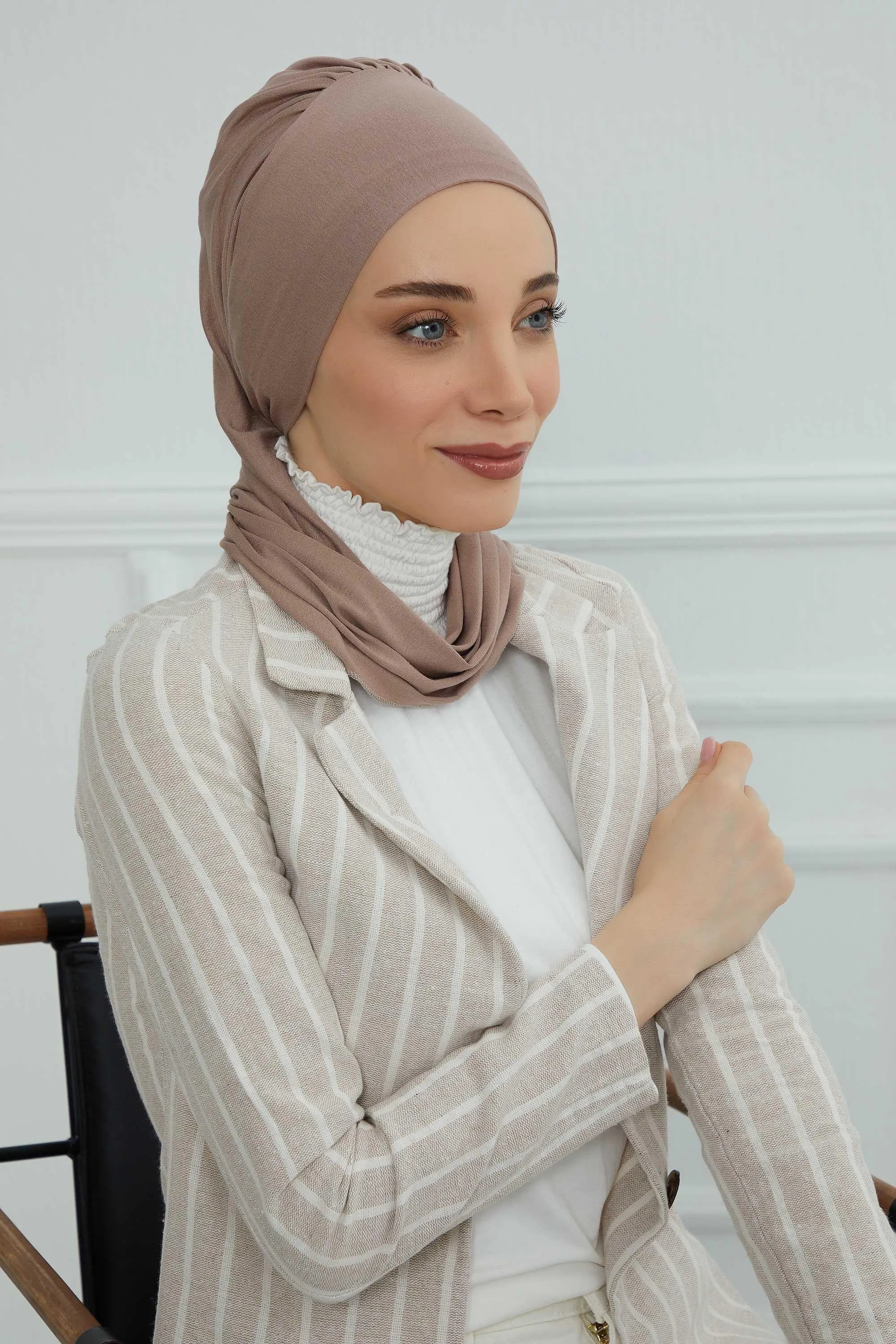 Instant Turban Lightweight Cotton Scarf Head Turbans For Women Headwear Stylish Elegant Design,HT-96