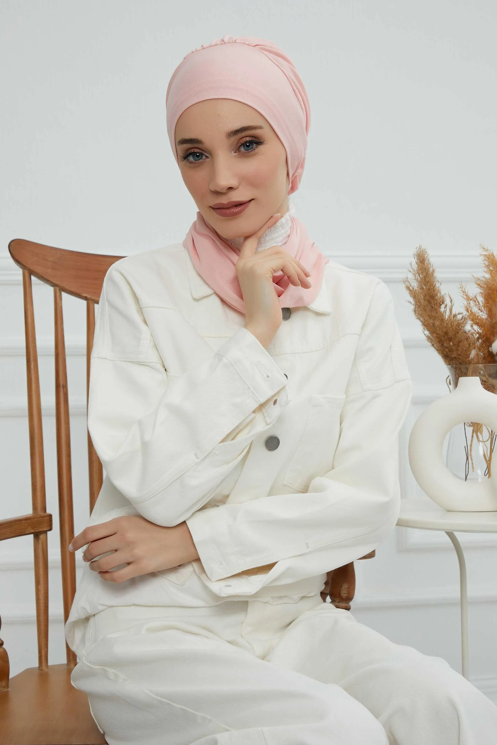 Instant Turban Lightweight Cotton Scarf Head Turbans For Women Headwear Stylish Elegant Design,HT-96