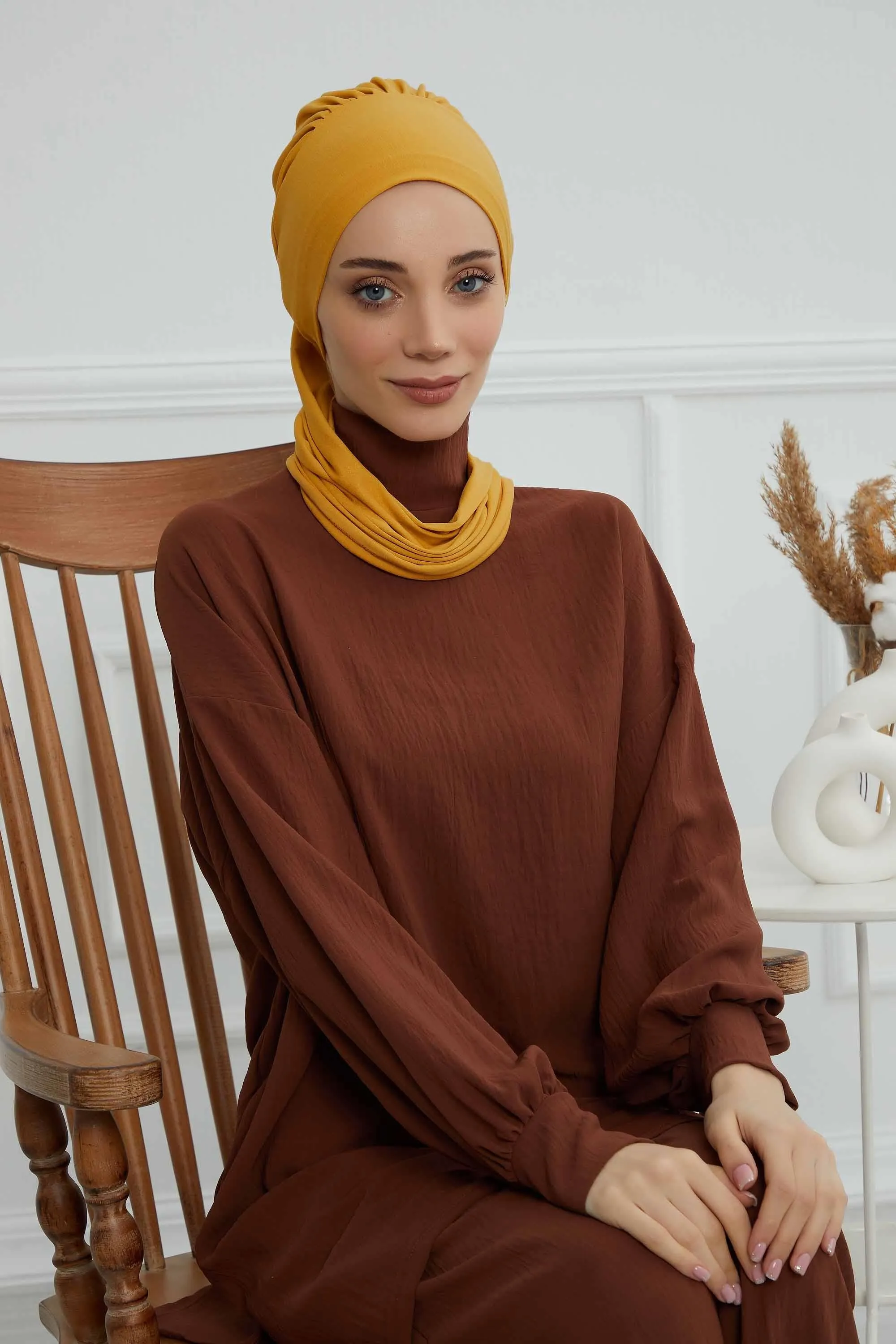 Instant Turban Lightweight Cotton Scarf Head Turbans For Women Headwear Stylish Elegant Design,HT-96