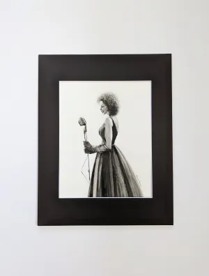 Jazz Singer Original Watercolor Painting Fashion Illustration