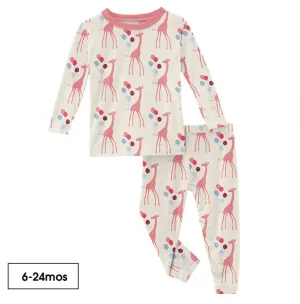 Kickee Pants Natural Balloon Giraffe Pajama Set
