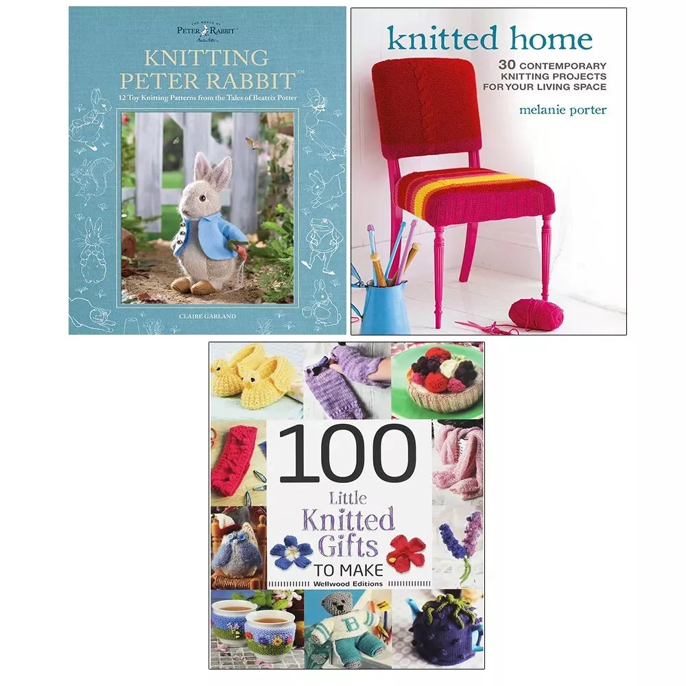 Knitting Peter Rabbit Claire, 100 Little Knitted Gifts, Knitted Home 3 Books Set