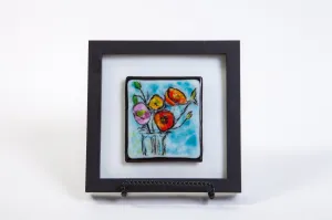 Kristen Dukat "Multicolor Poppies" Fused Glass Picture