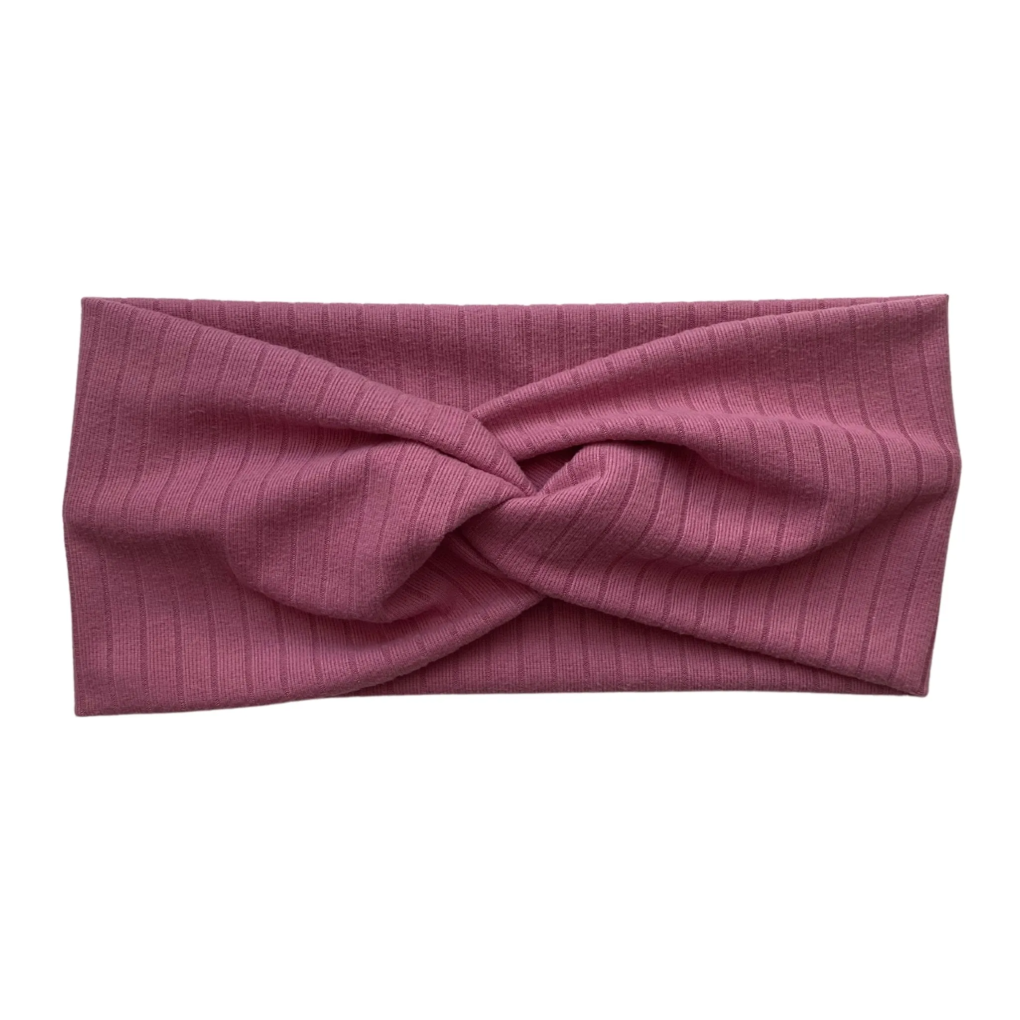 Light Mauve Ribbed Faux Knot Headband