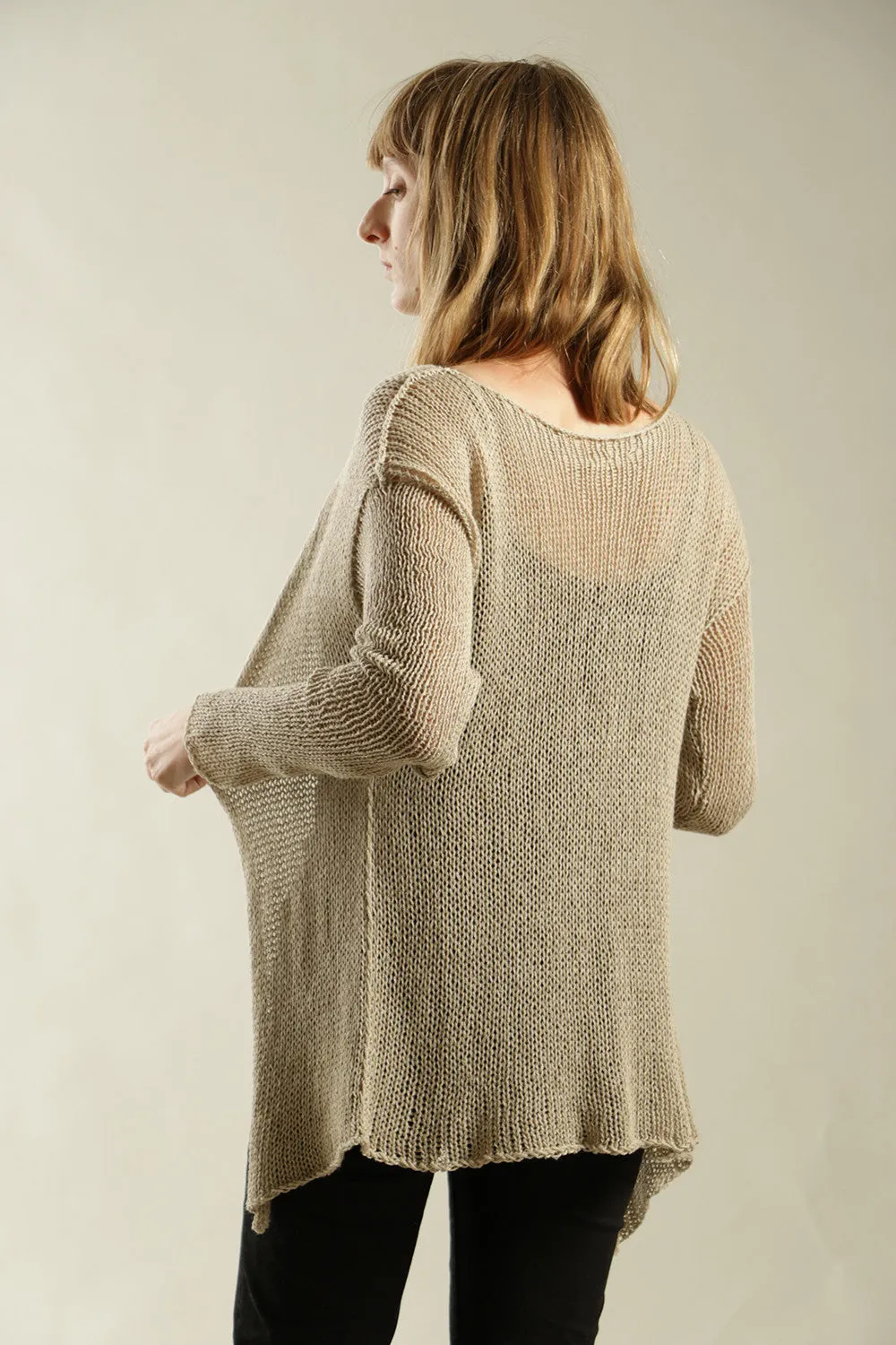 Light Taupe Light Cardigan with buttons - Prevo