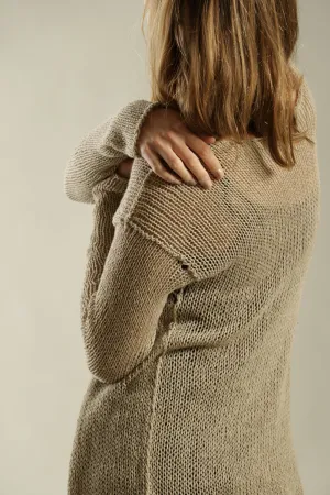 Light Taupe Light Cardigan with buttons - Prevo