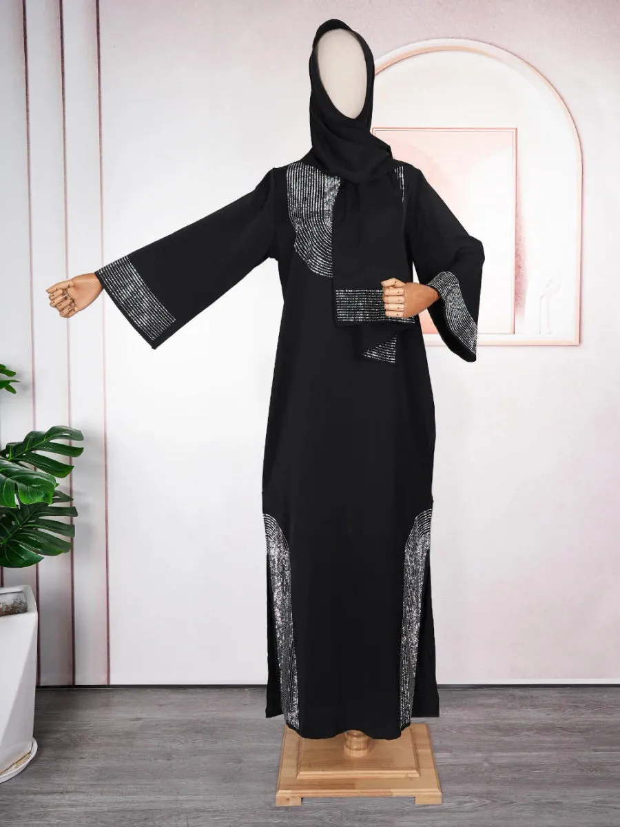 Luxury African Caftan Dress for Women – Boubou Djellaba Robe for Evening Parties
