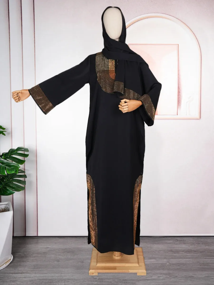 Luxury African Caftan Dress for Women – Boubou Djellaba Robe for Evening Parties