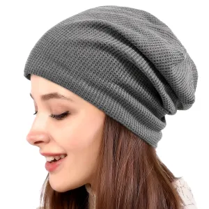 Lvaiz Knitted Beanie Waffle Slouchy Skullcap
