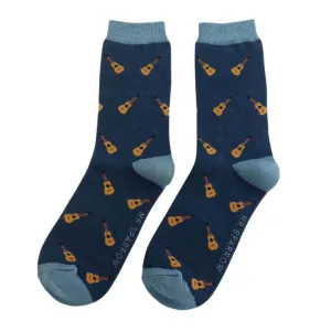 Mens Guitar Socks Navy