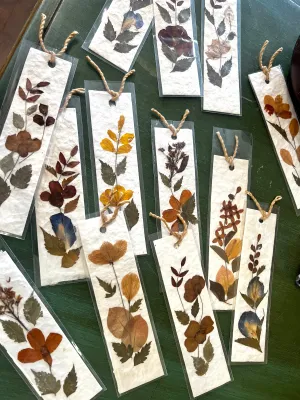 Mulberry Paper Bookmarks with real flowers