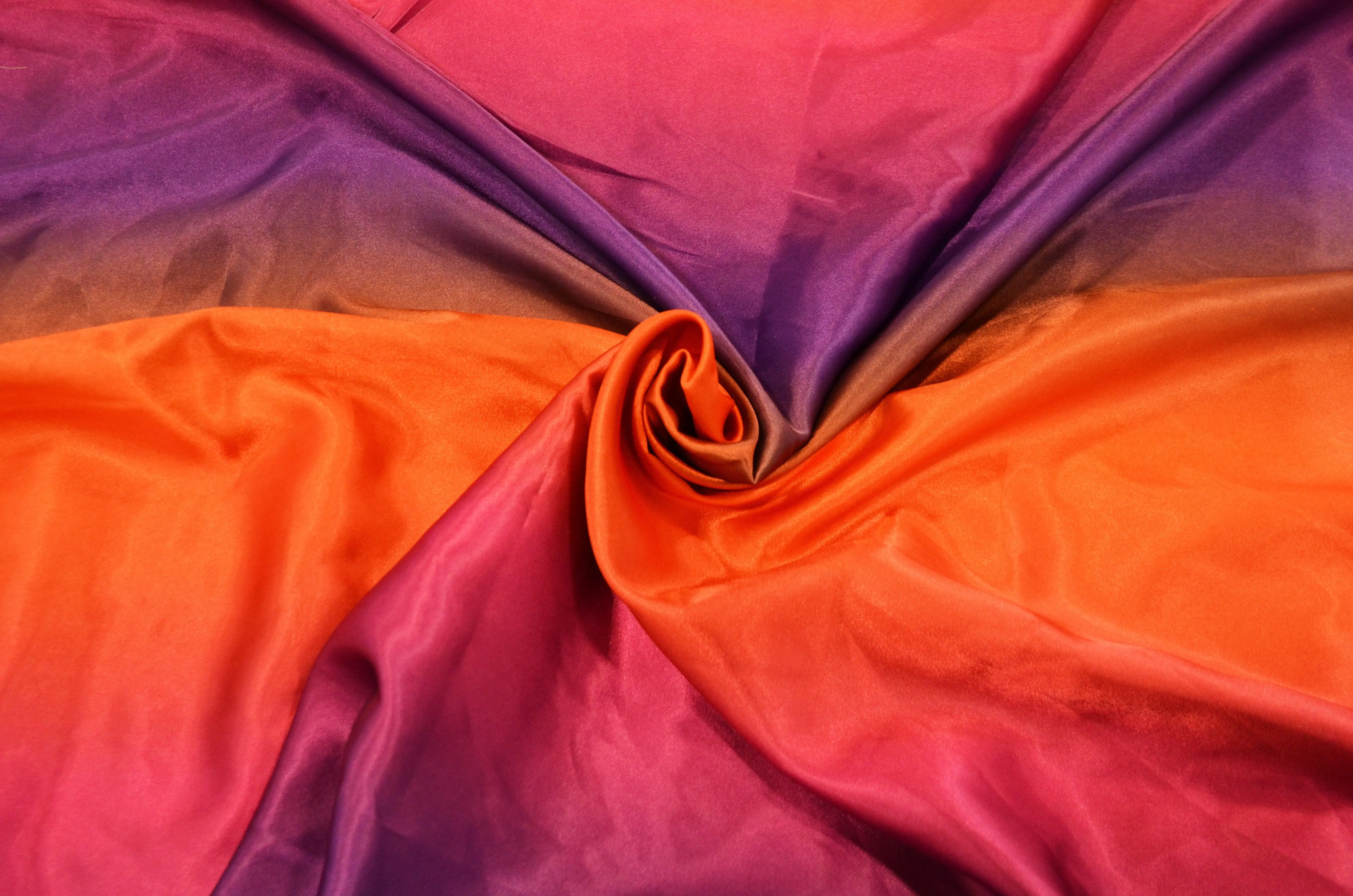 Multi Color Rainbow Satin Fabric | Rainbow Charmeuse Satin | 60 Inch Wide | Silky Ombre Satin for Dresses & Crafts