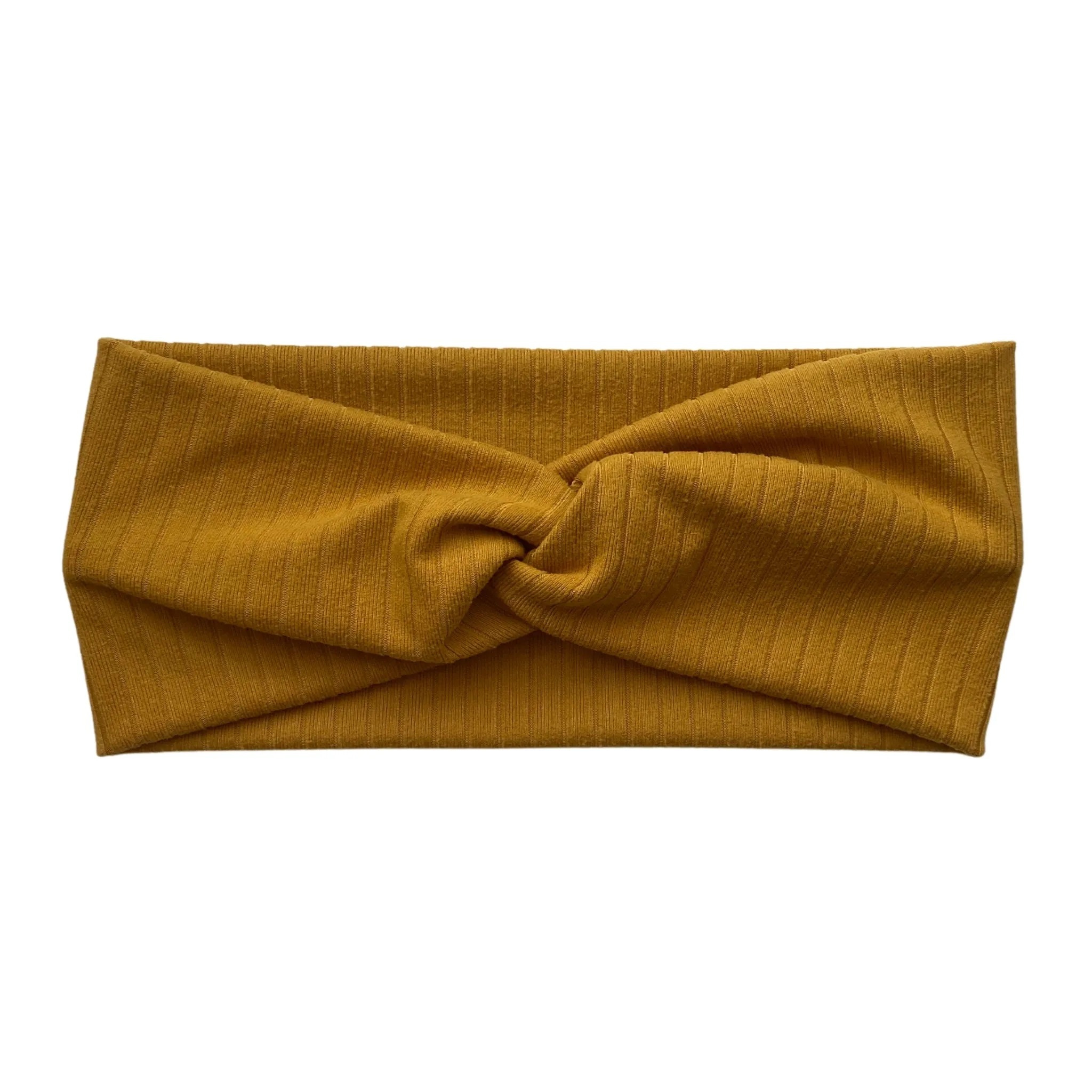 Mustard Ribbed Faux Knot Headband
