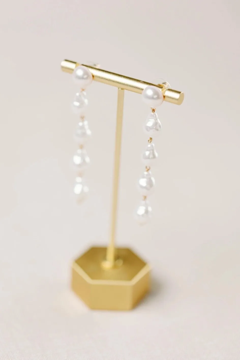 Natural Pearl Statement Drop Earrings