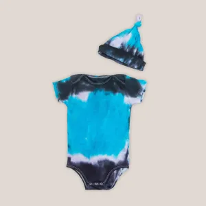 Nixie Organic Tie Dye Baby Bodysuit   Hat
