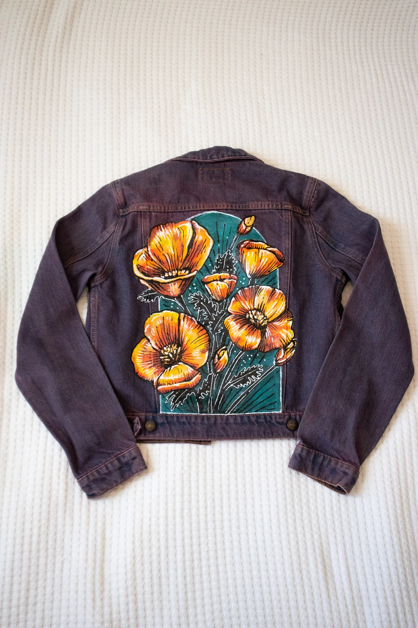 Poppy Jacket - Hand Painted Original