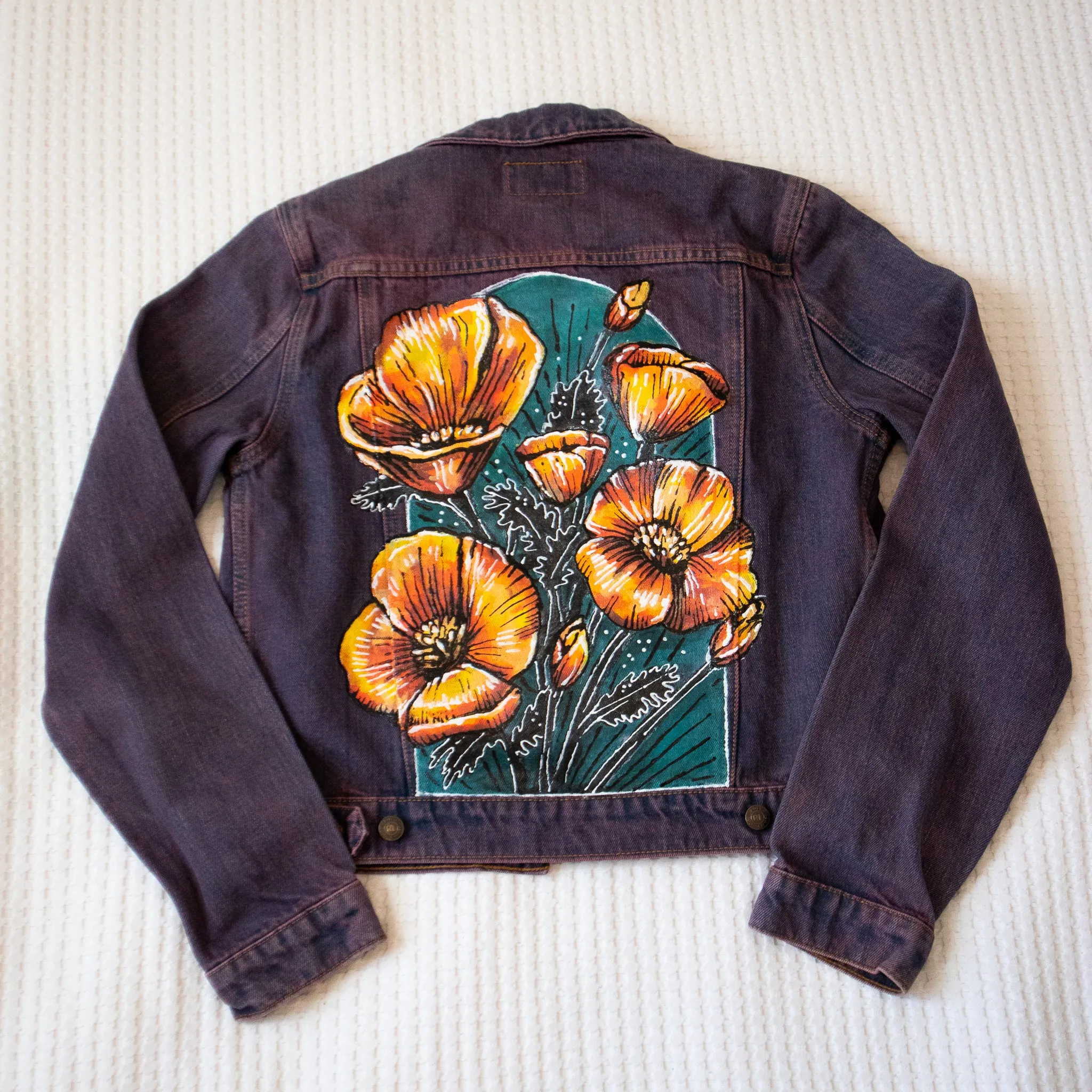 Poppy Jacket - Hand Painted Original