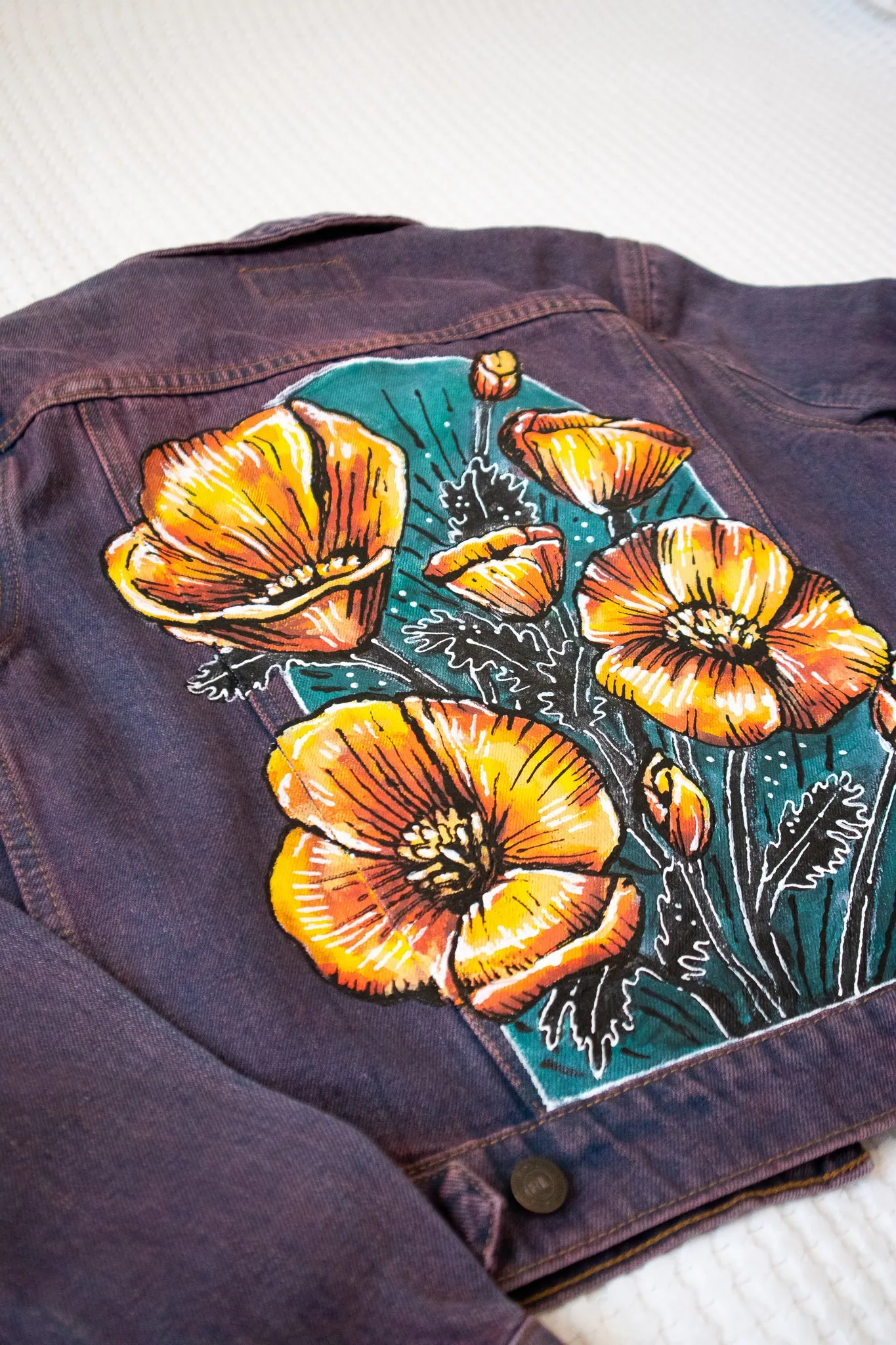 Poppy Jacket - Hand Painted Original