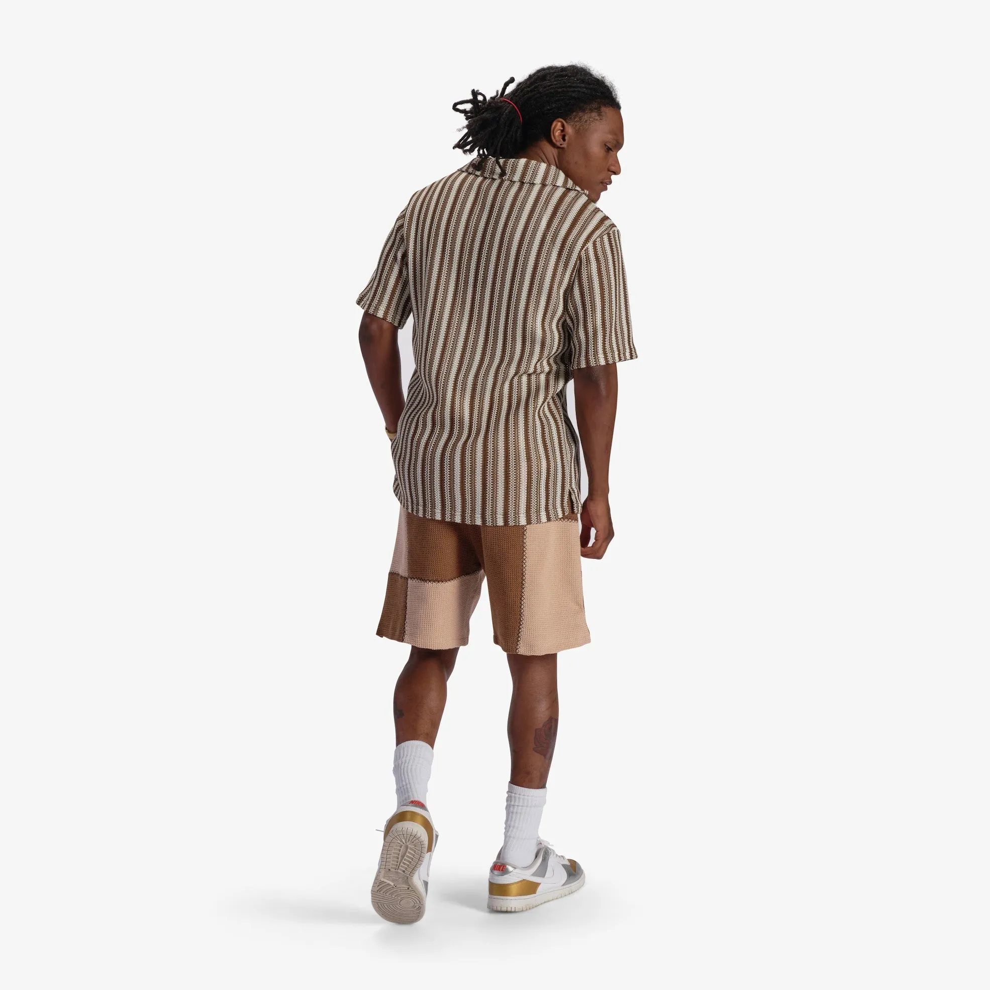 "Ritz" Button-Up (brown stripe)