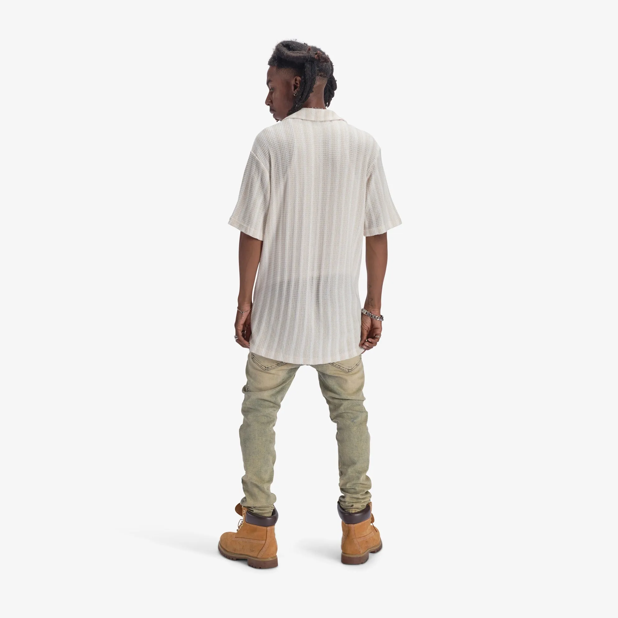"Sierra" Button-Up (tan stripe)