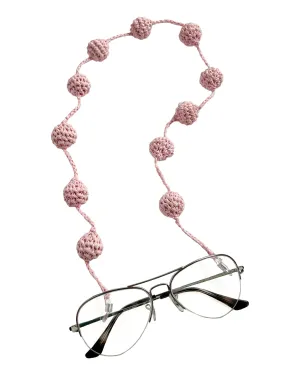 RAFFIA GLASSES CHAIN - SLIPPER PINK