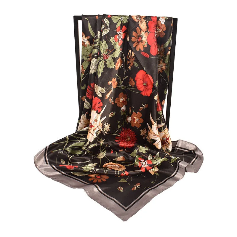 Rural scenery new satin 90 large square scarf cashew pattern square scarf silk scarf